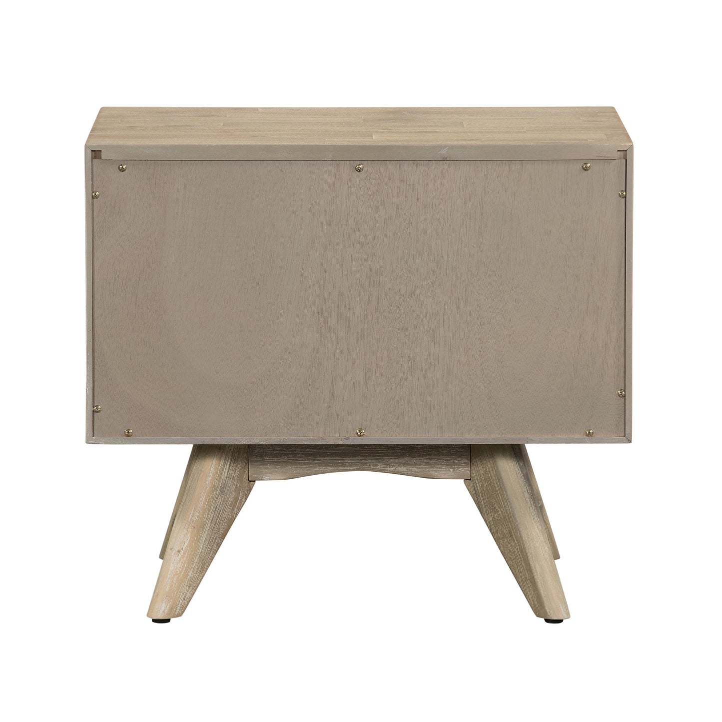 Baly Acacia Mid-Century Gray 2 Drawer Night stand