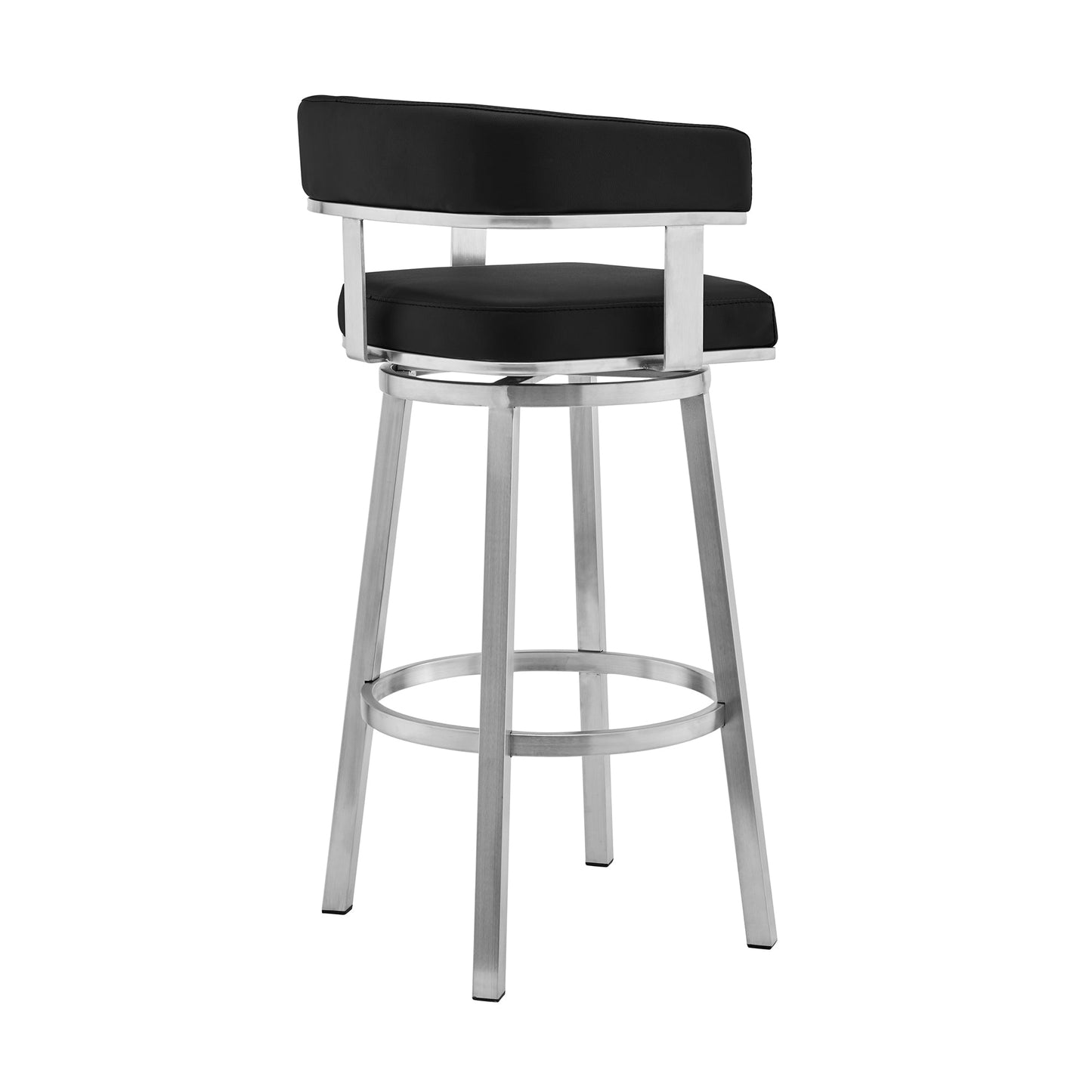 Lorin Swivel Bar Stool in Various Finishes and Faux Leather Options