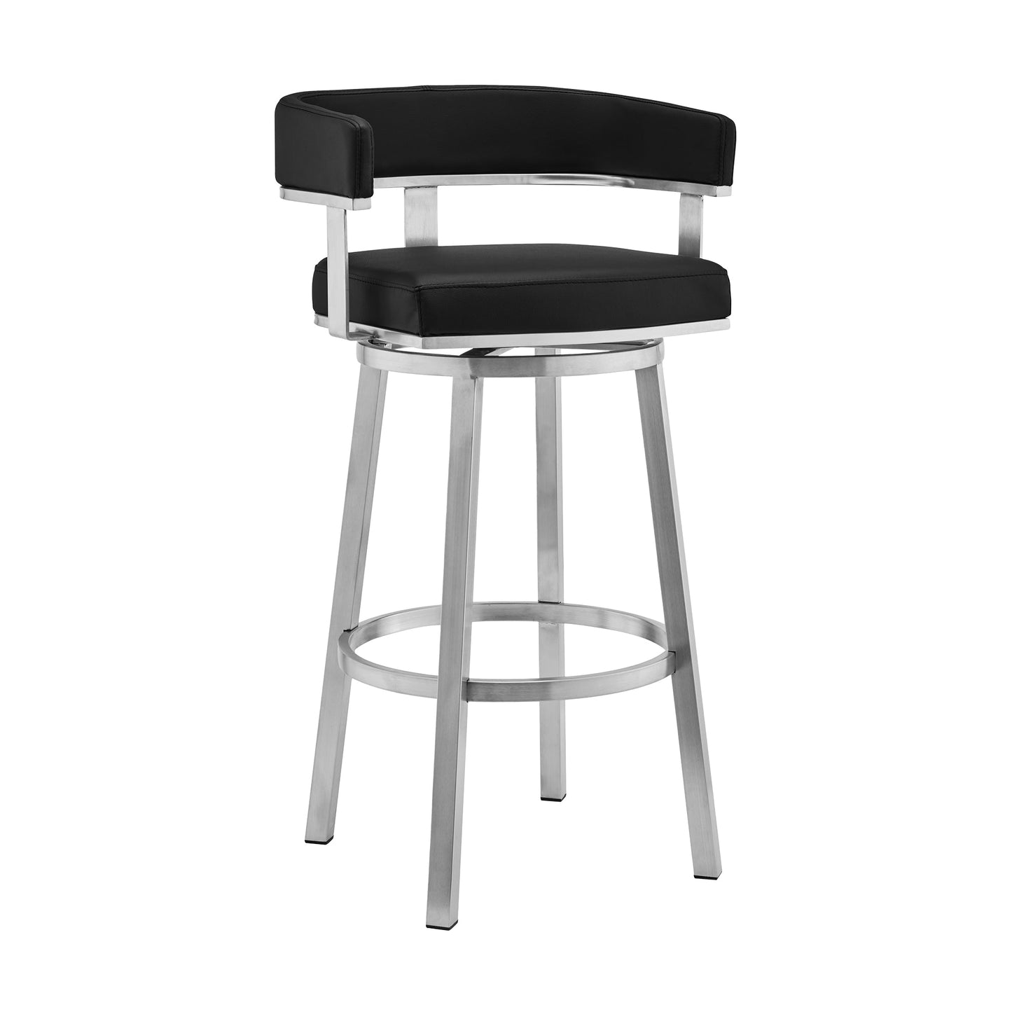 Lorin Swivel Bar Stool in Various Finishes and Faux Leather Options