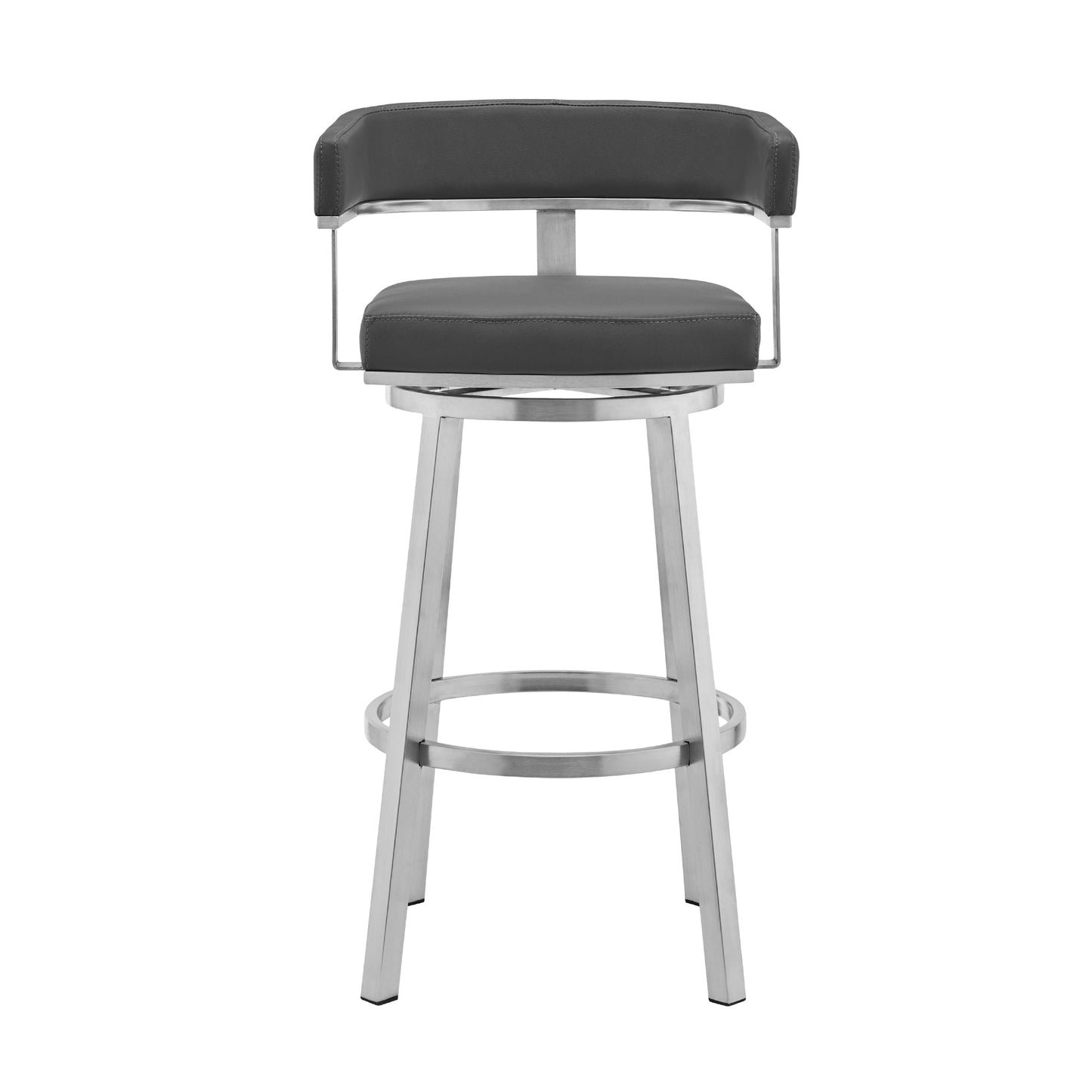 Lorin Swivel Bar Stool in Various Finishes and Faux Leather Options