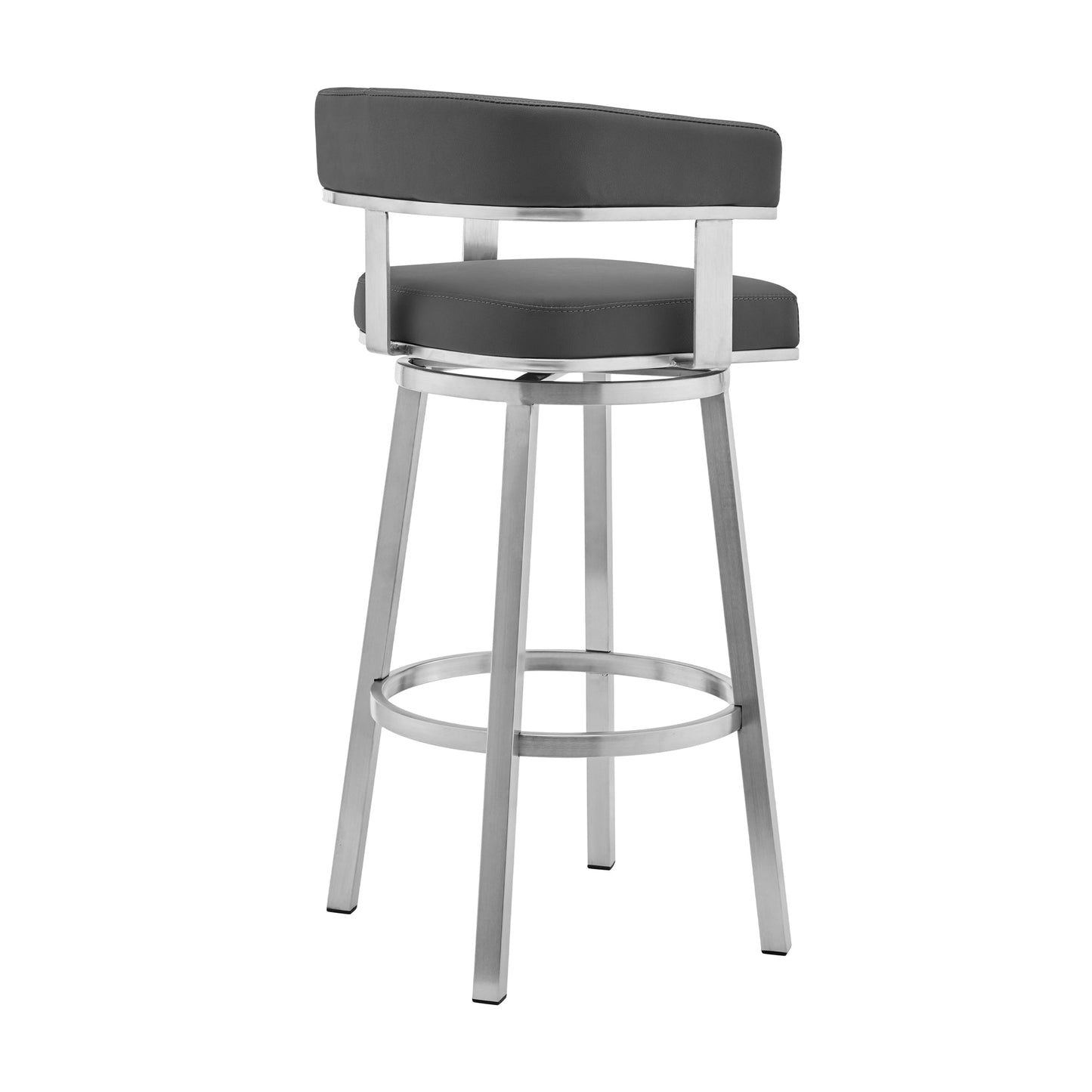 Lorin Swivel Bar Stool in Various Finishes and Faux Leather Options