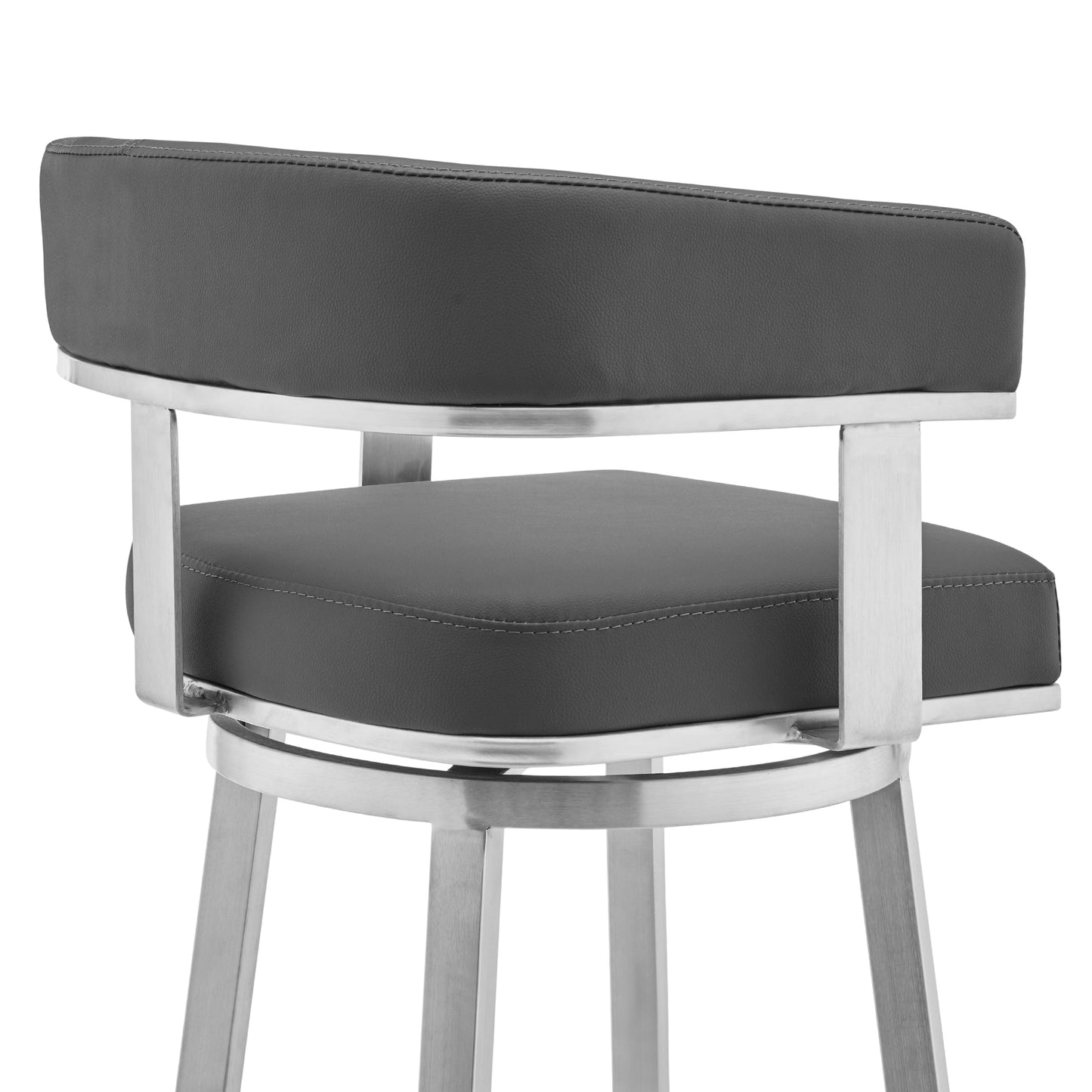 Lorin Swivel Bar Stool in Various Finishes and Faux Leather Options