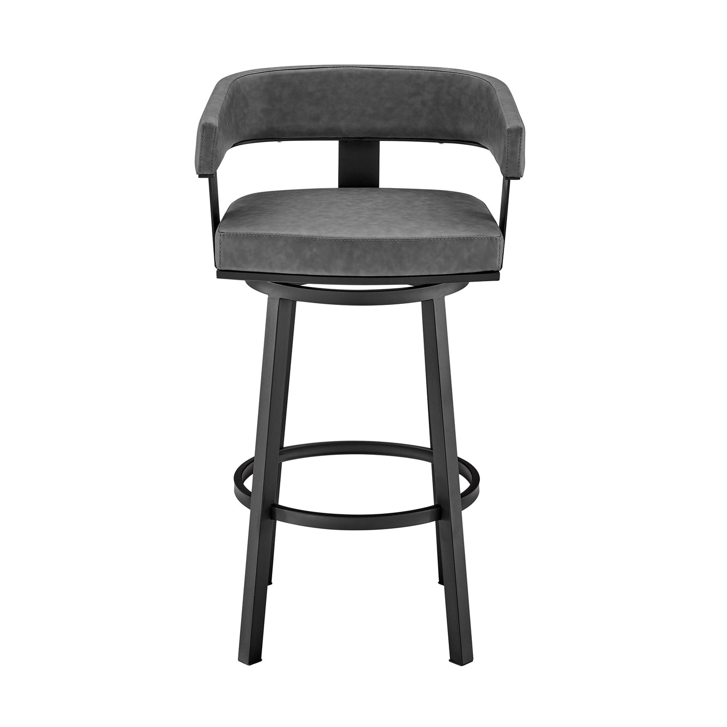 Lorin Swivel Bar Stool in Various Finishes and Faux Leather Options