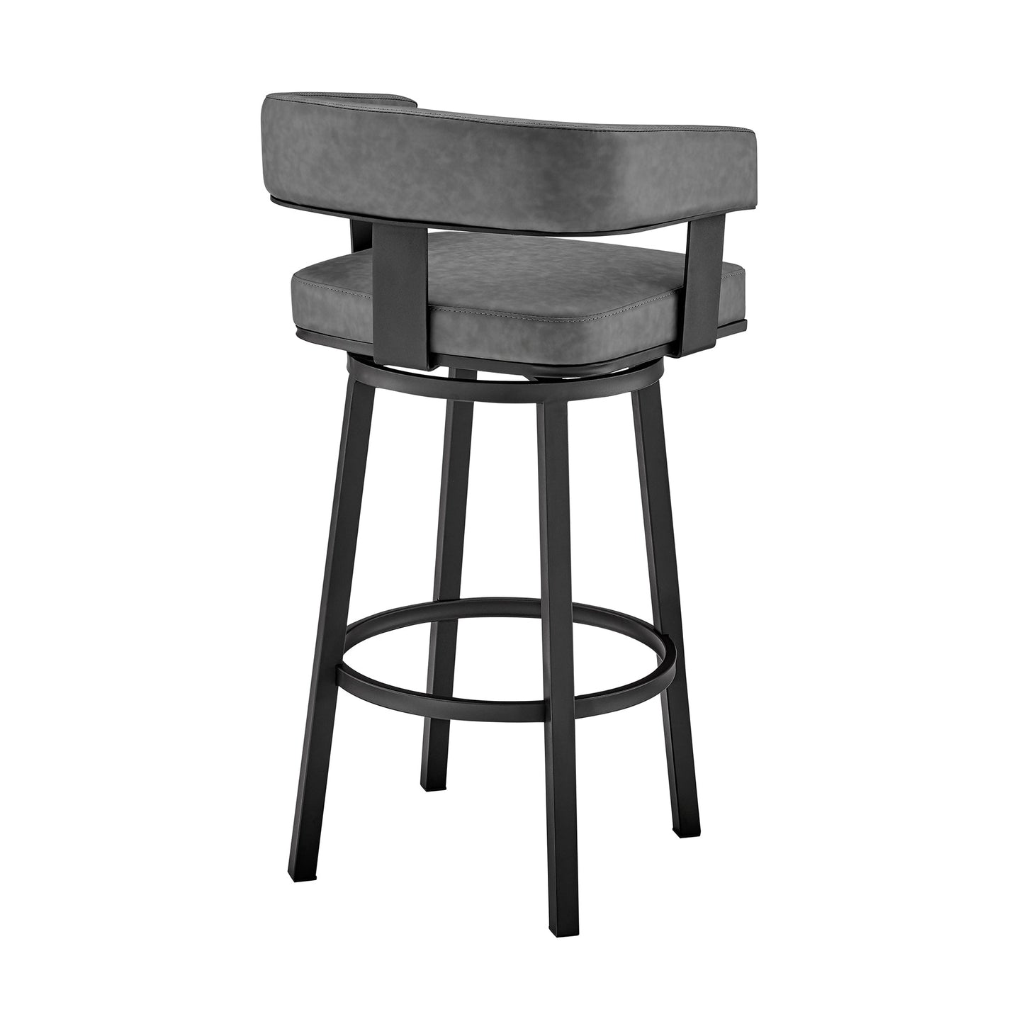 Lorin Swivel Bar Stool in Various Finishes and Faux Leather Options