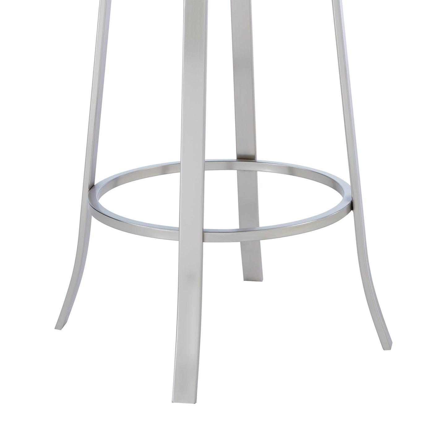 Lotus Contemporary 30" Bar Height Barstool in Brushed Stainless Steel and Matte Black Finish