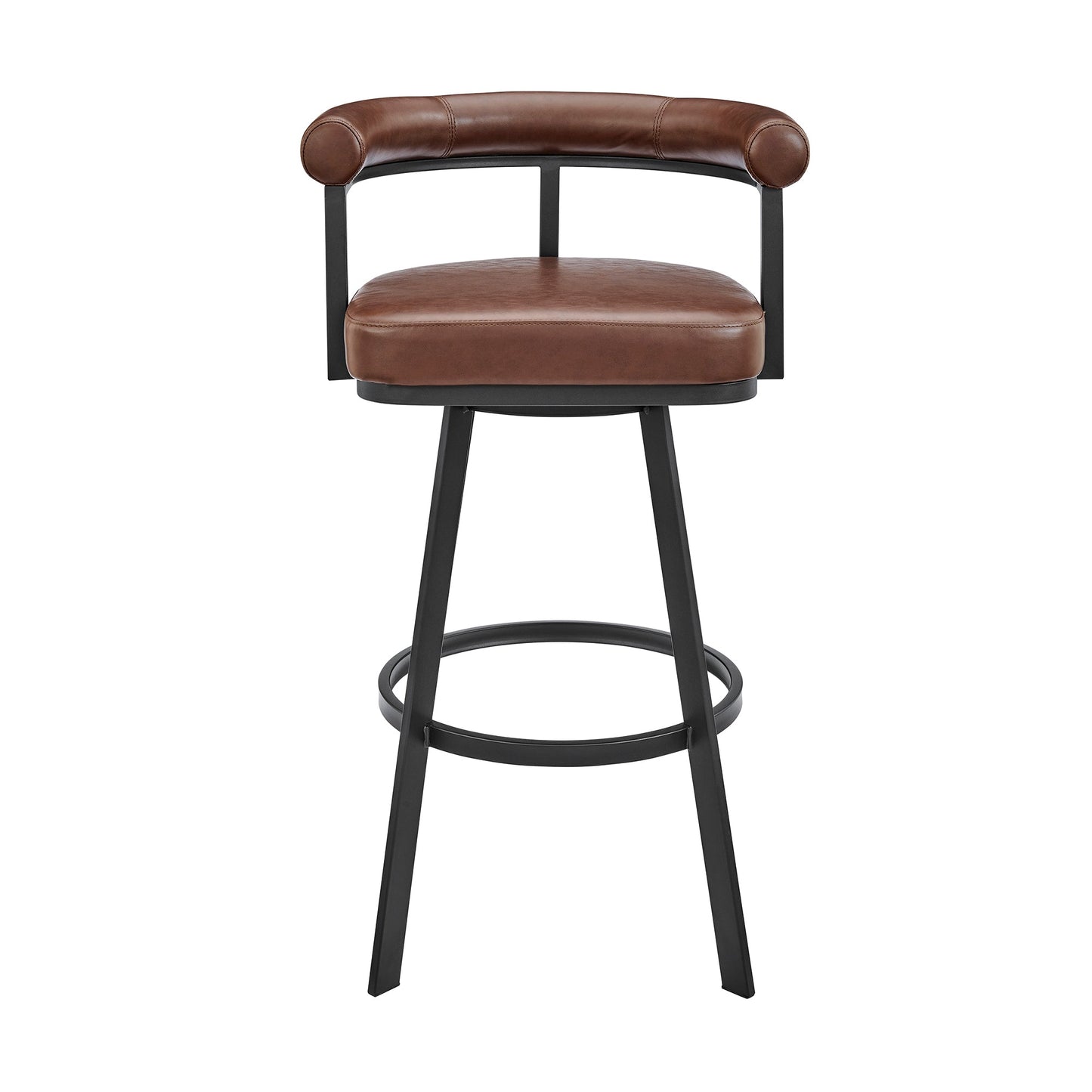Magnolia Swivel Counter and Bar Stools in Metal and Faux Leather