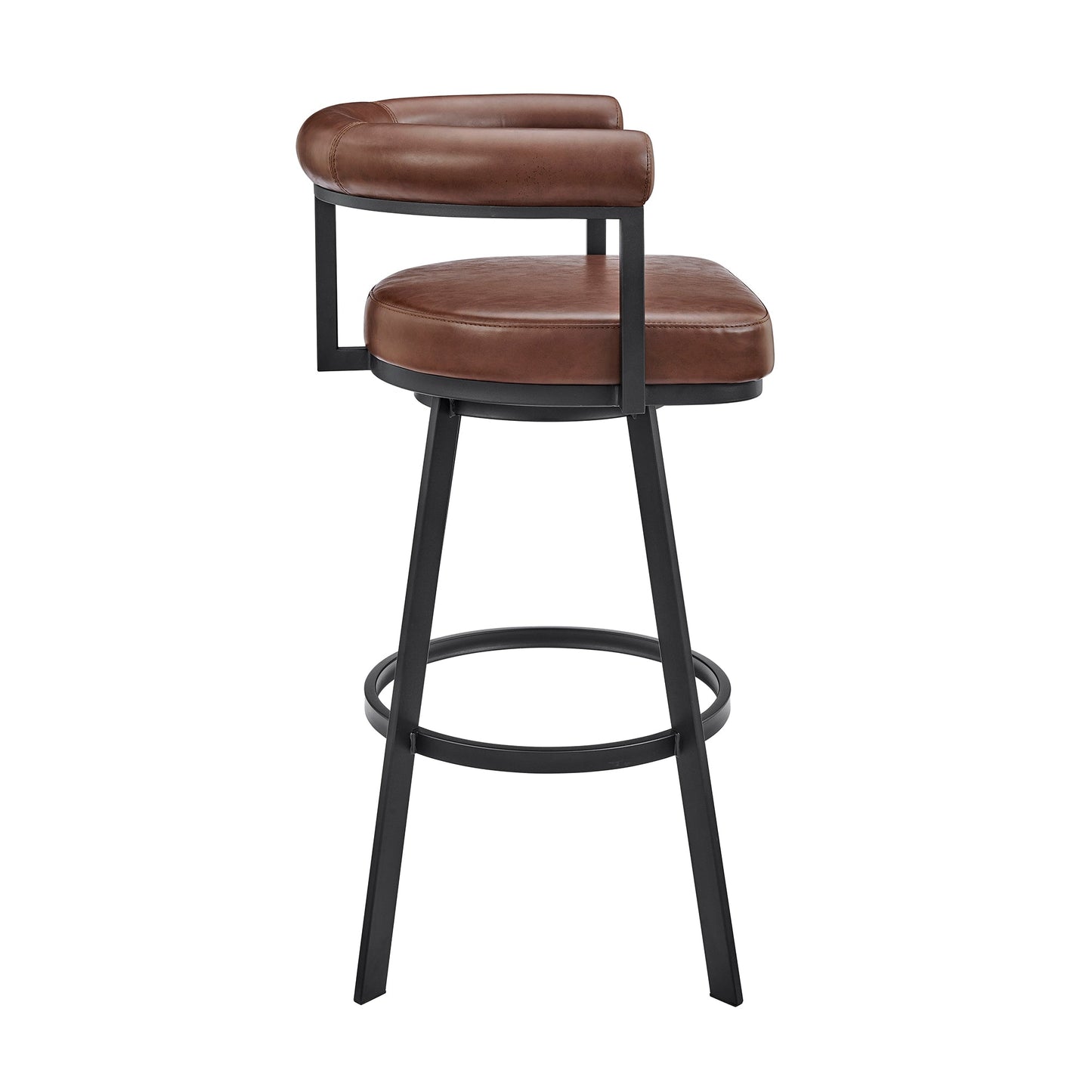 Magnolia Swivel Counter and Bar Stools in Metal and Faux Leather