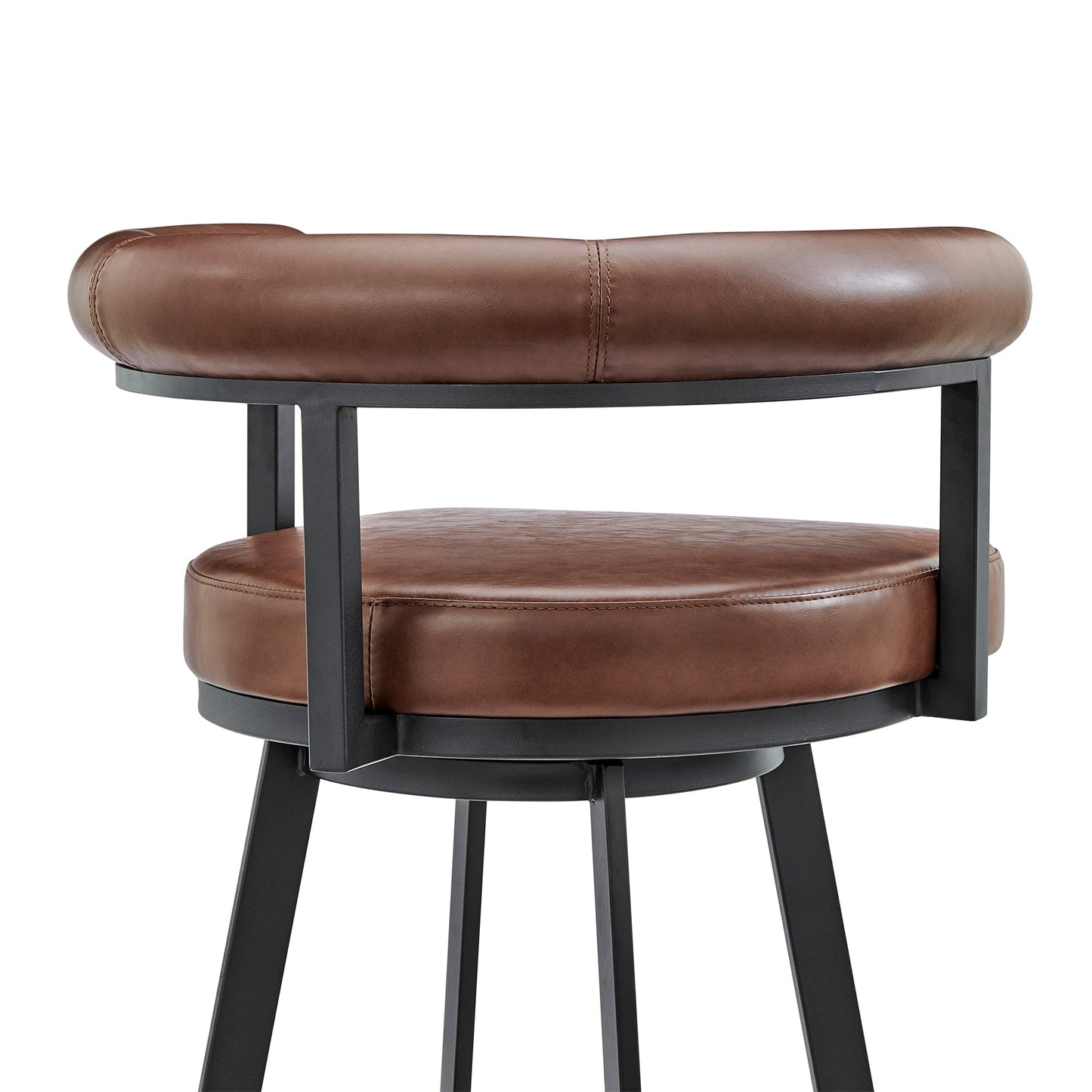Magnolia Swivel Counter and Bar Stools in Metal and Faux Leather