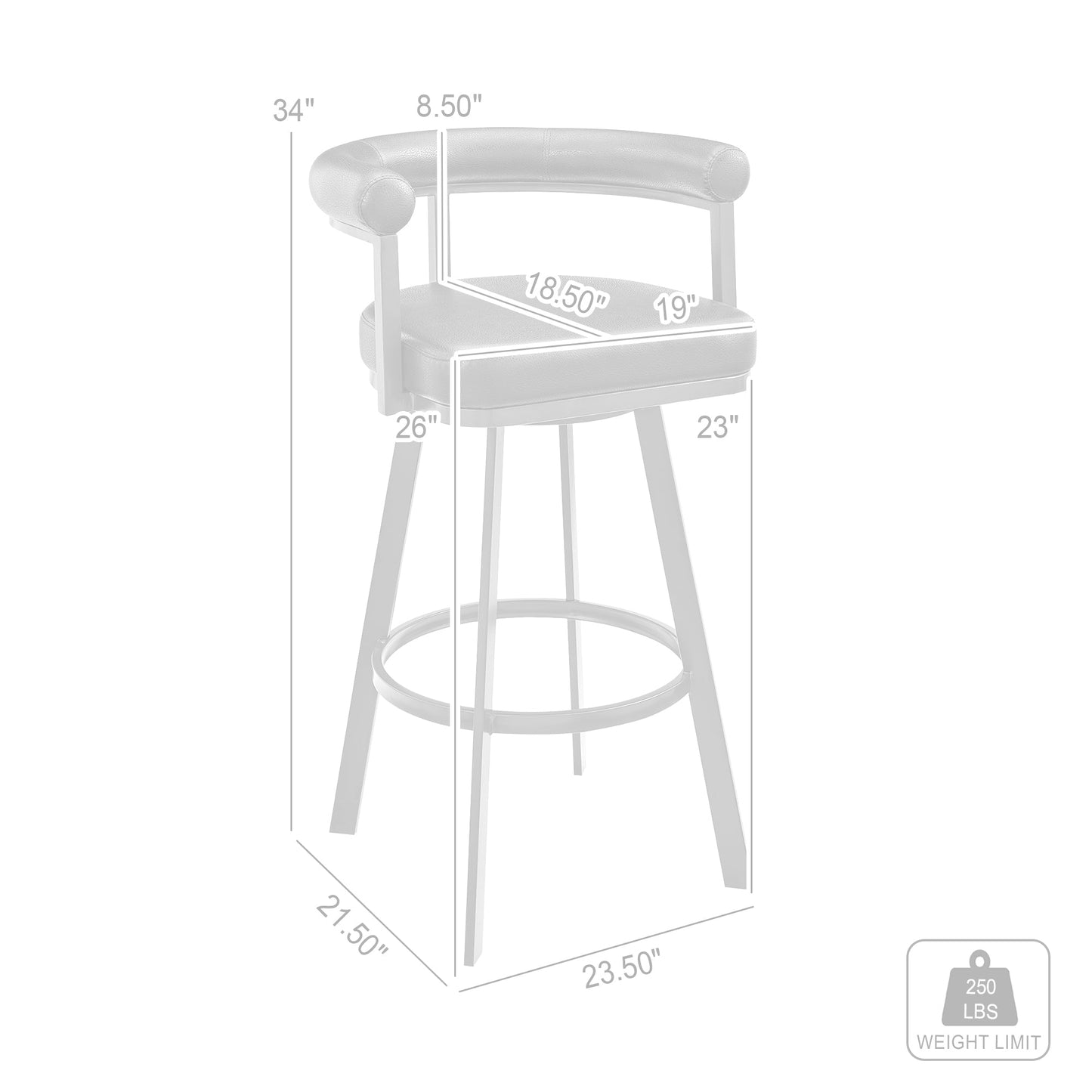 Magnolia Swivel Counter and Bar Stools in Metal and Faux Leather