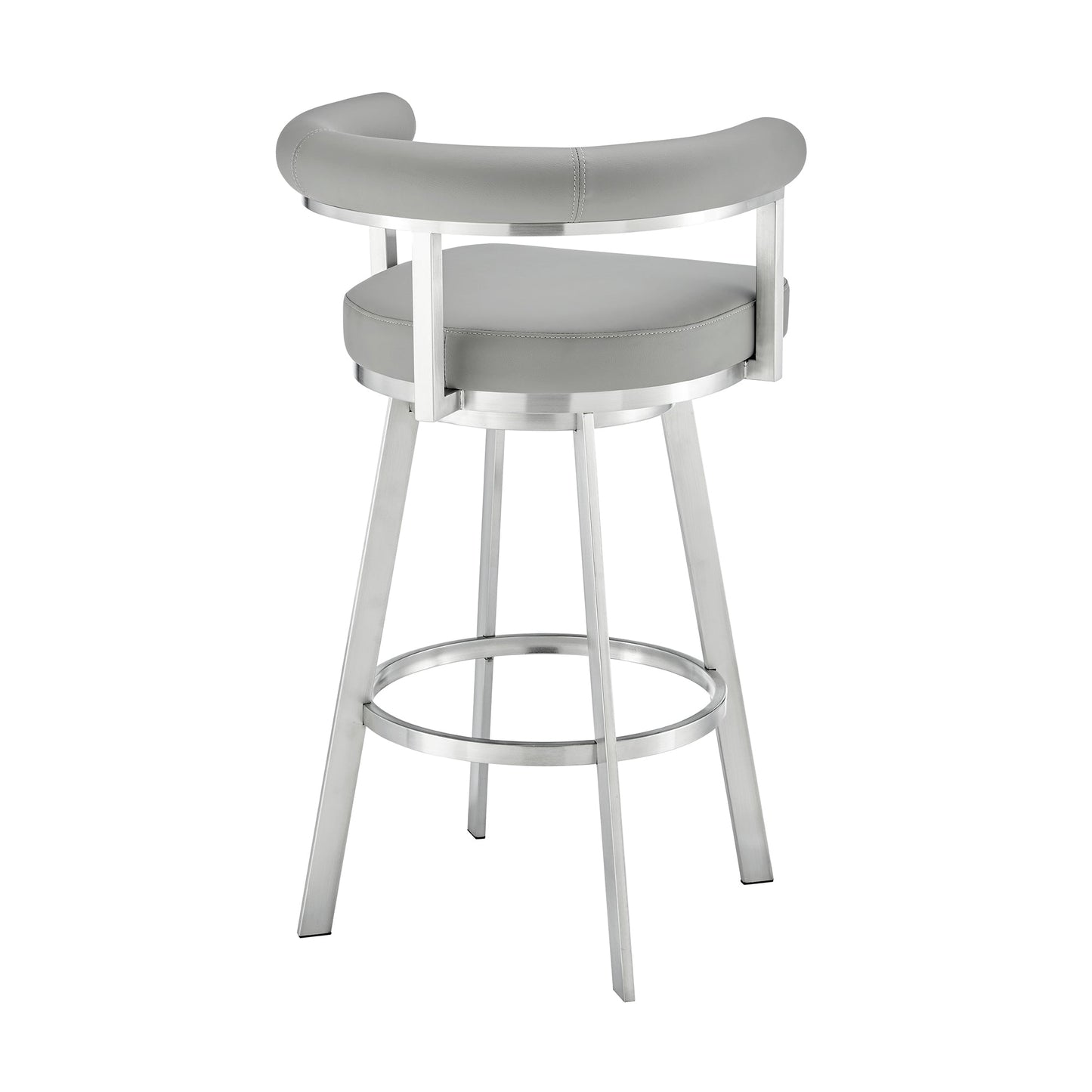 Magnolia Swivel Counter and Bar Stools in Metal and Faux Leather