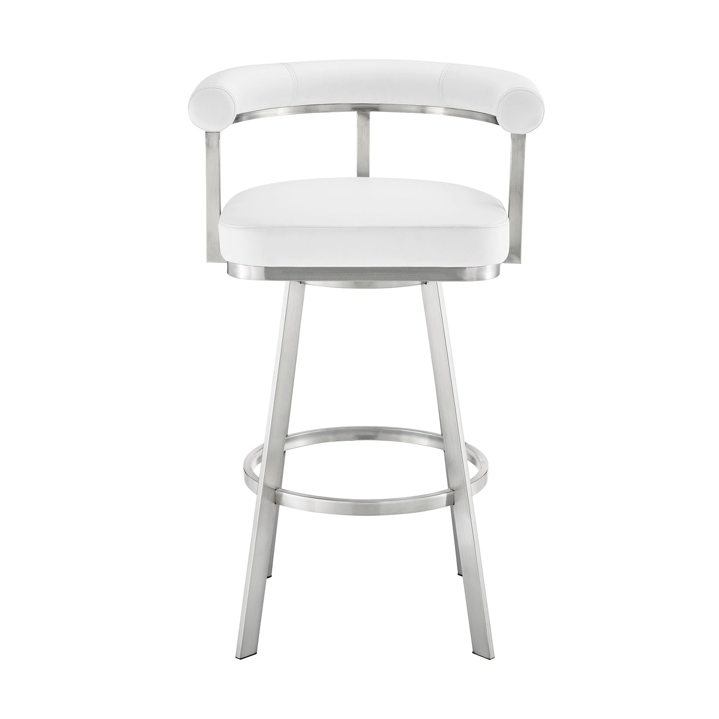 Magnolia Swivel Counter and Bar Stools in Metal and Faux Leather