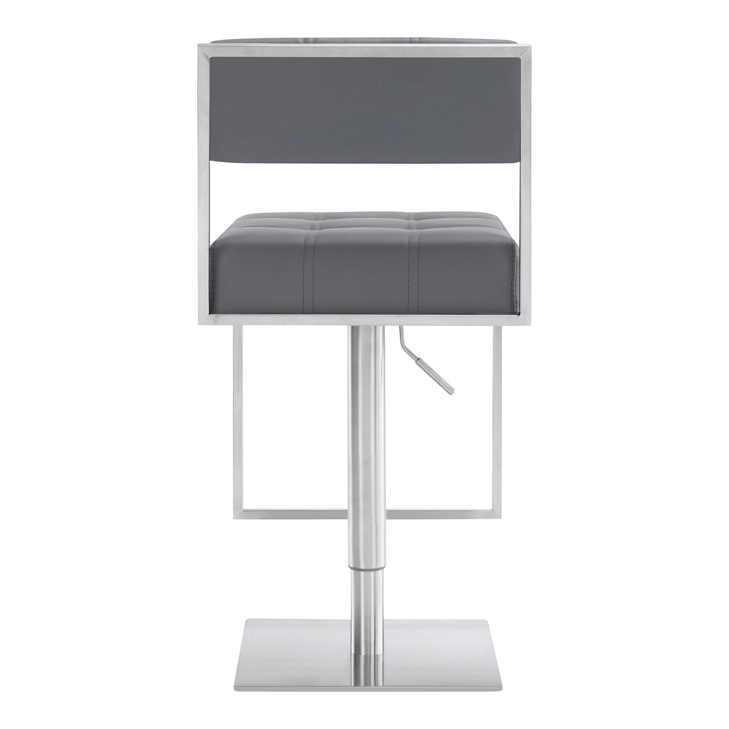 Michele Swivel Adjustable Height Faux Leather and Metal Bar Stool