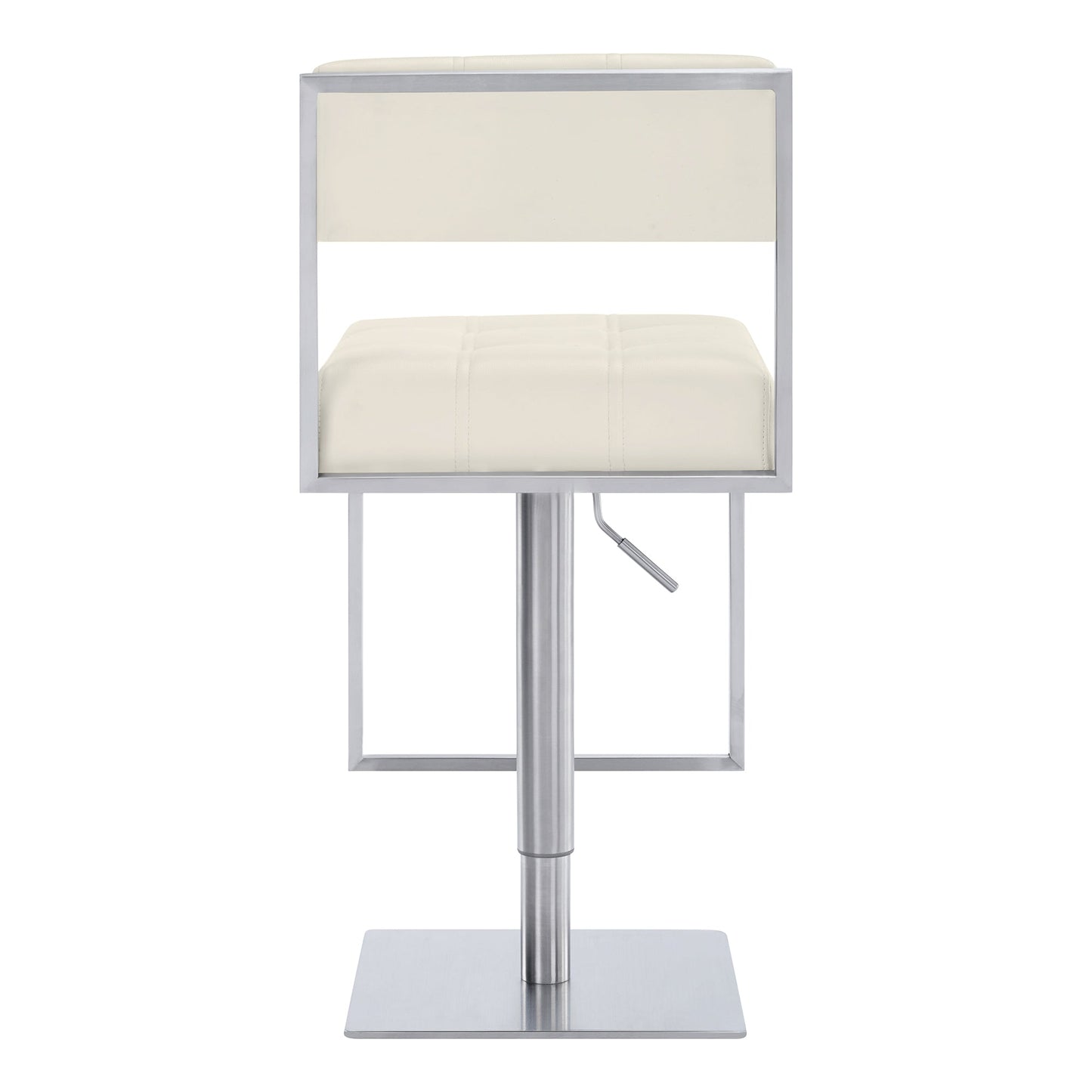 Michele Swivel Adjustable Height Faux Leather and Metal Bar Stool