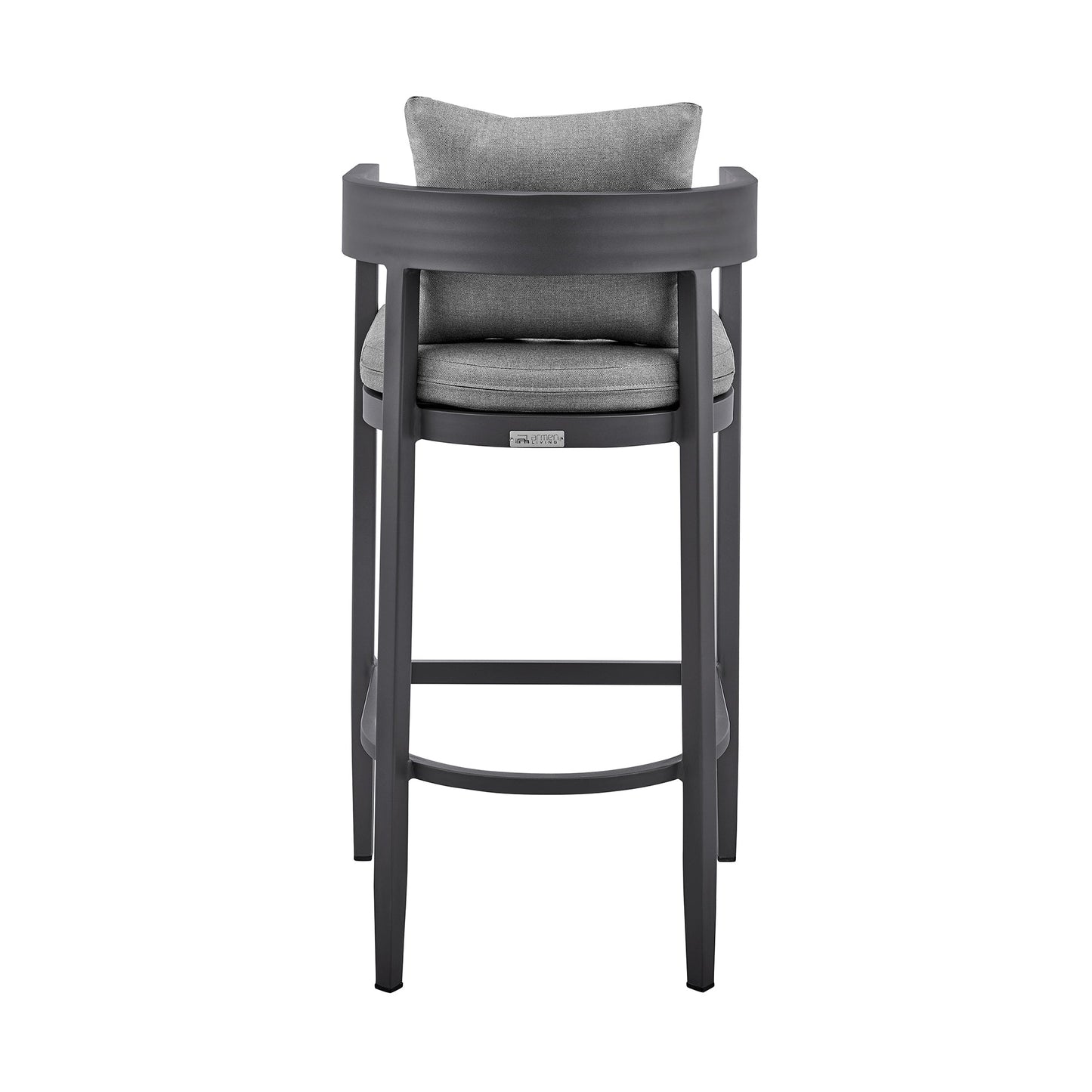 Menorca Outdoor Patio Bar Stool in Aluminum with Cushions