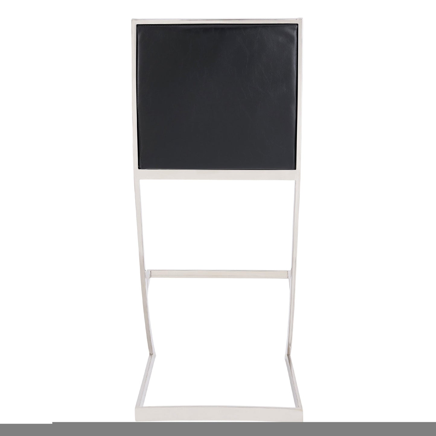 Marc 30" Vintage Faux Leather and Brushed Stainless Steel Bar Stool