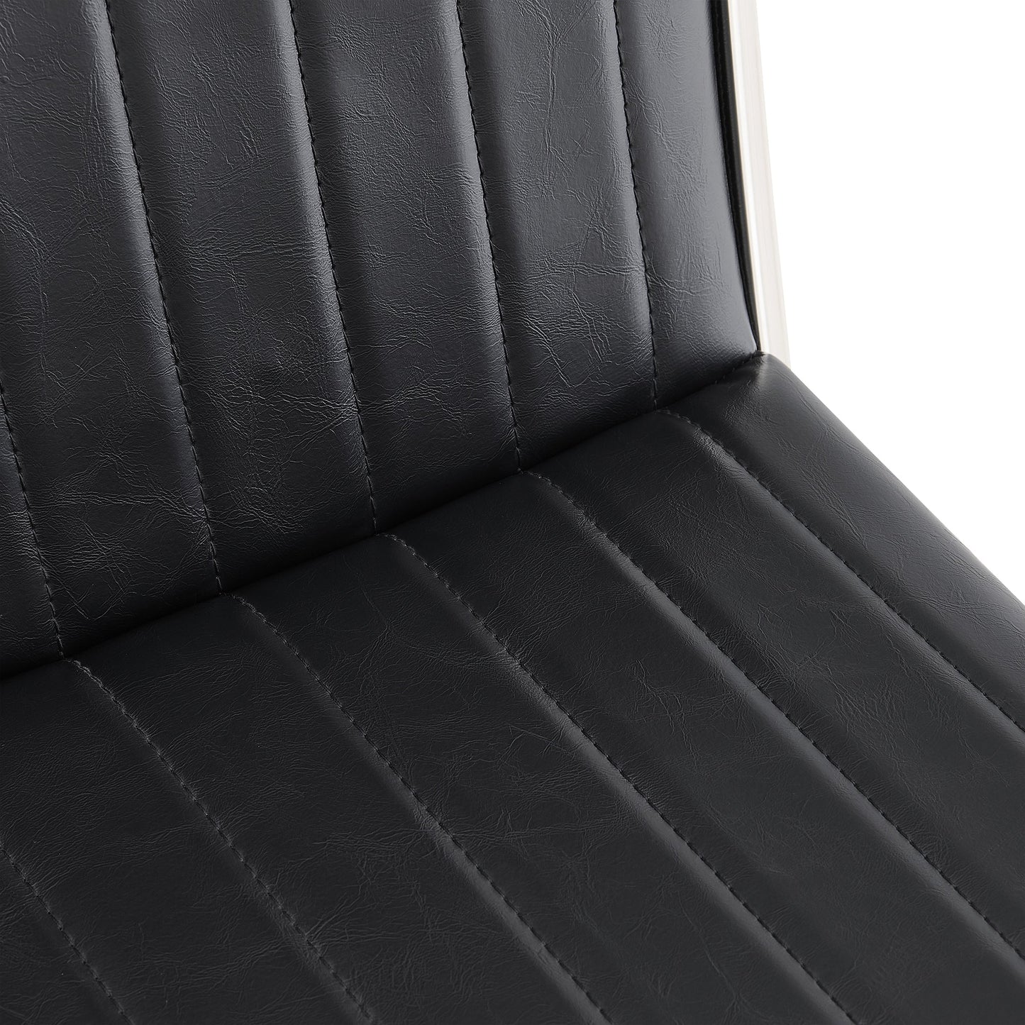 Marc 30" Vintage Faux Leather and Brushed Stainless Steel Bar Stool