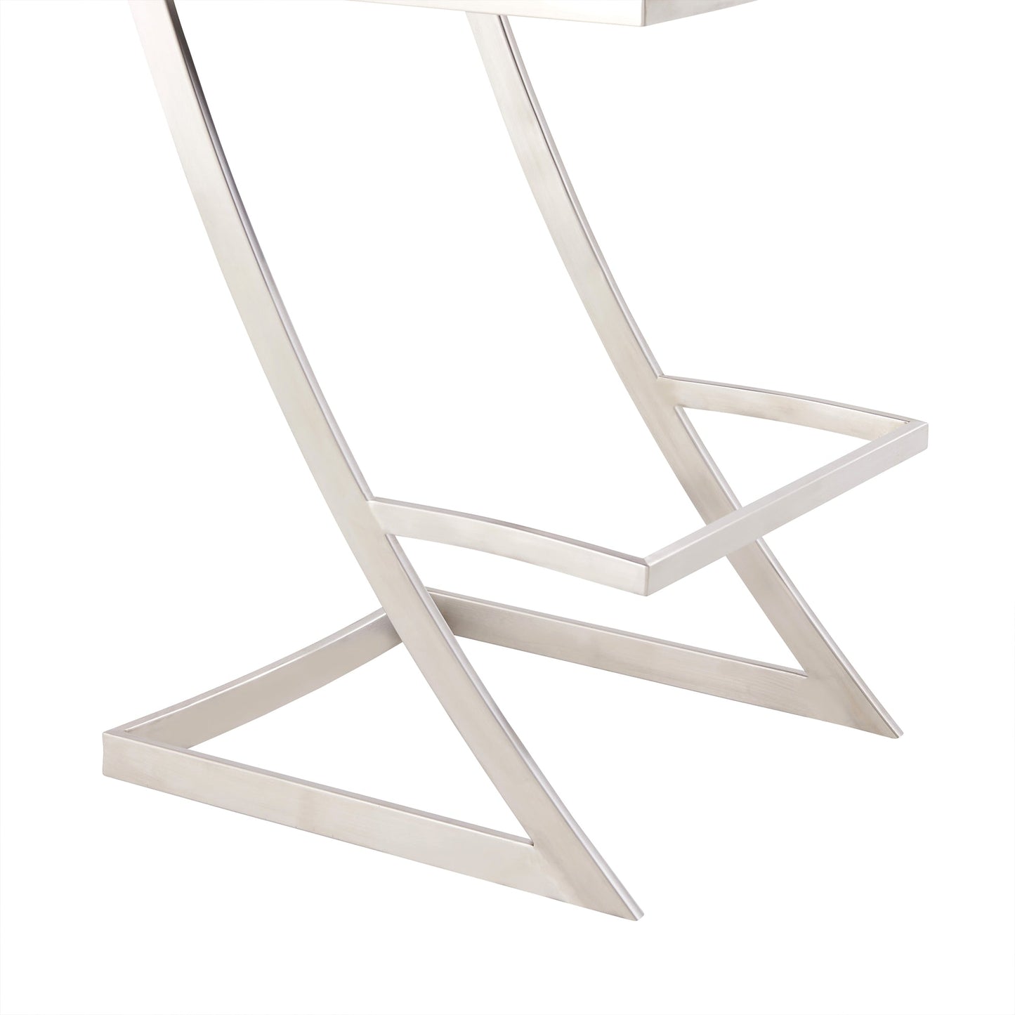 Marc 30" Vintage Faux Leather and Brushed Stainless Steel Bar Stool