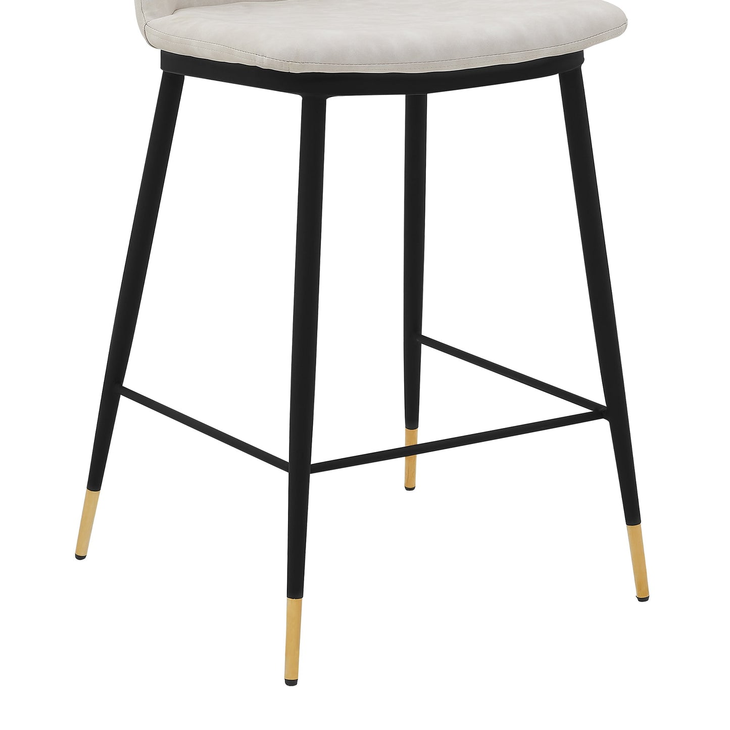 Messina 26" Faux Leather and Metal Counter Height Bar Stool