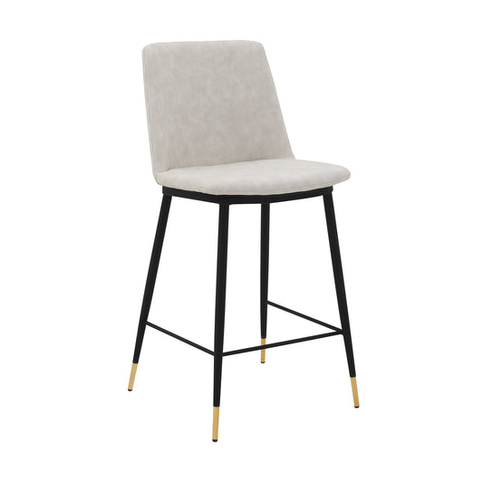 Messina 26" Faux Leather and Metal Counter Height Bar Stool