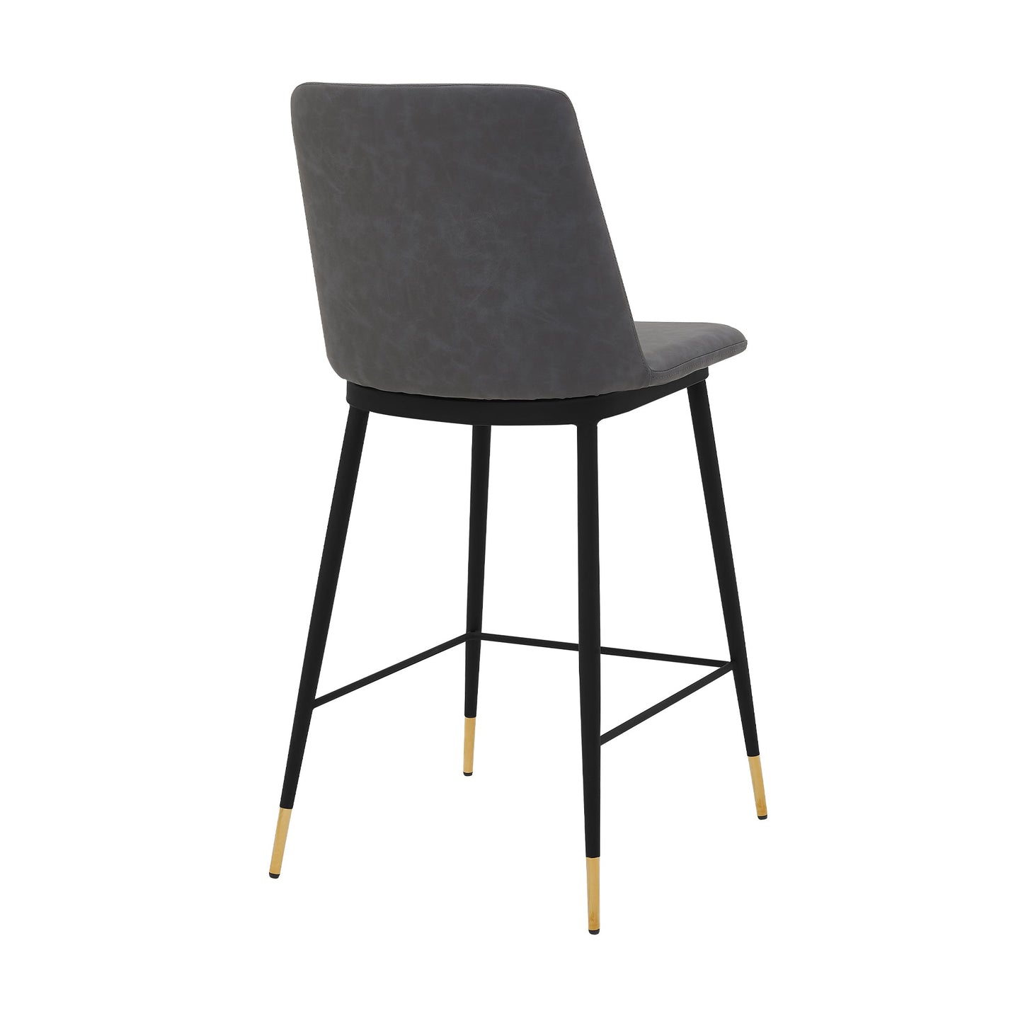 Messina 26" Faux Leather and Metal Counter Height Bar Stool