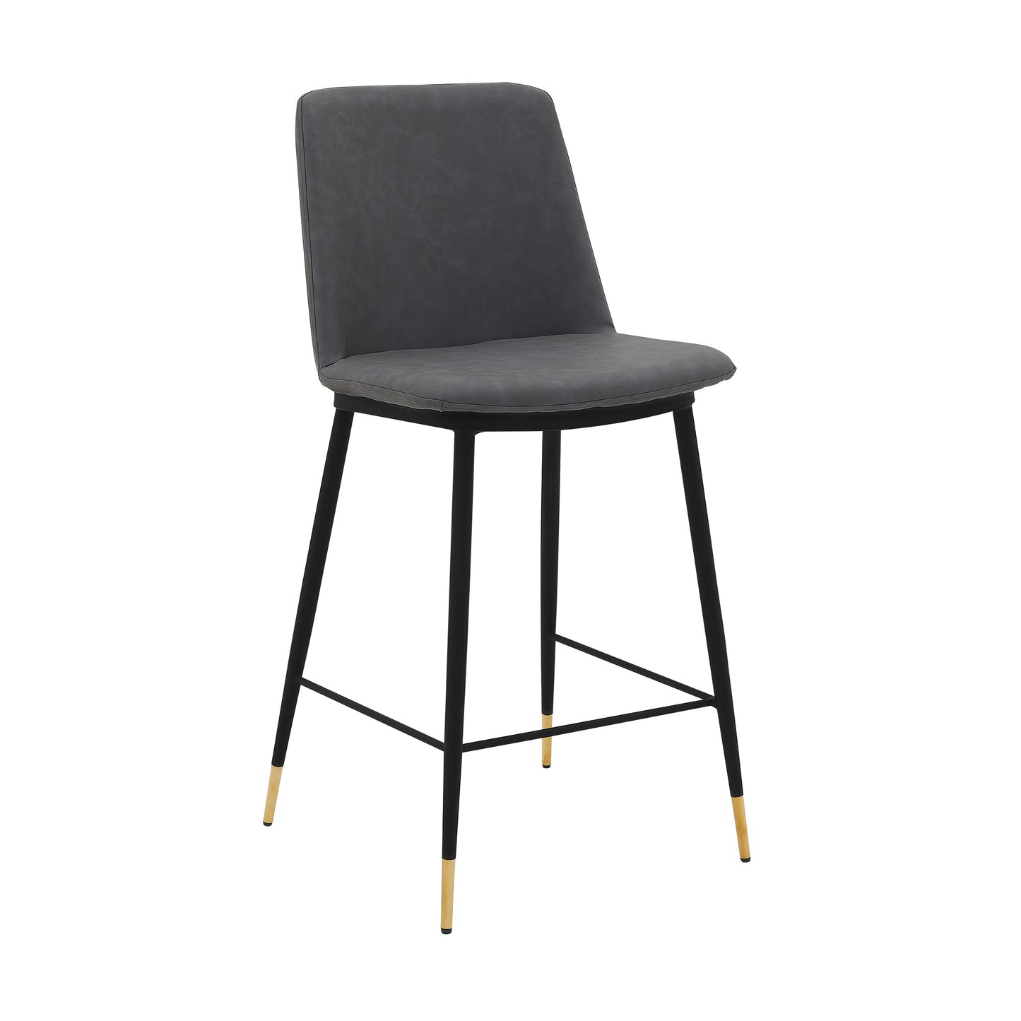Messina 26" Faux Leather and Metal Counter Height Bar Stool
