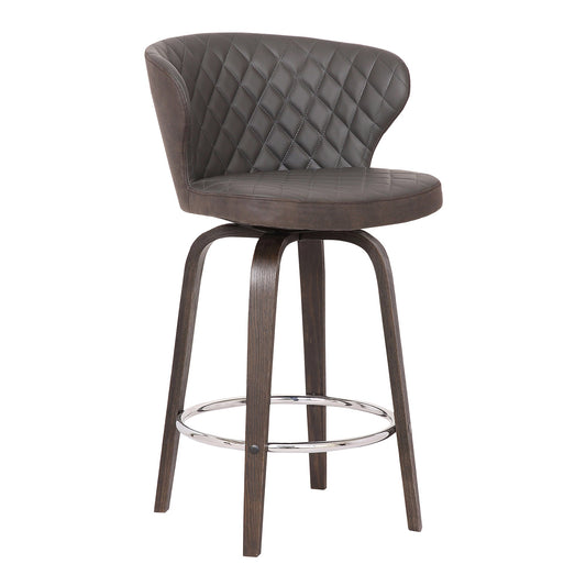 Mynette Swivel Faux Leather Bar Stool