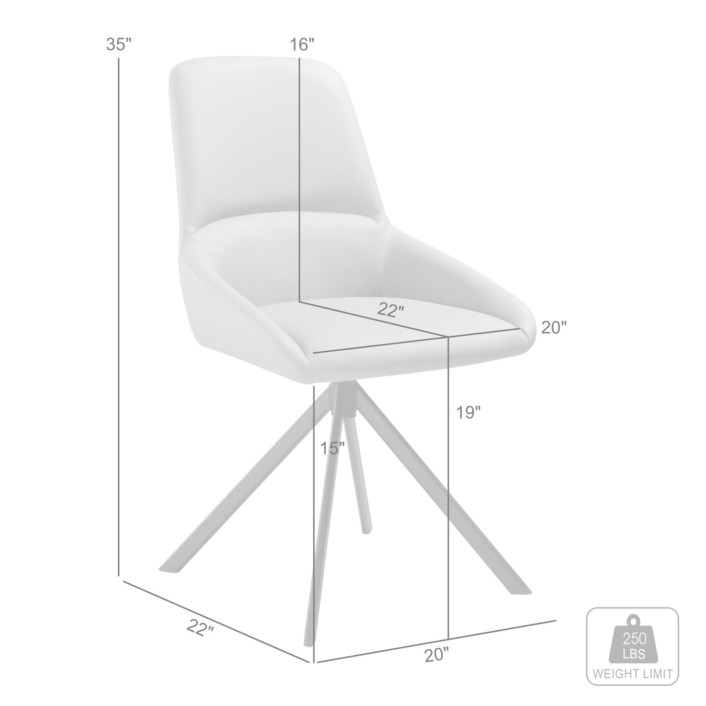 Maverick Swivel Upholstered Dining Chair in Taupe Gray Faux Leather with Black Metal Legs - Set of 2