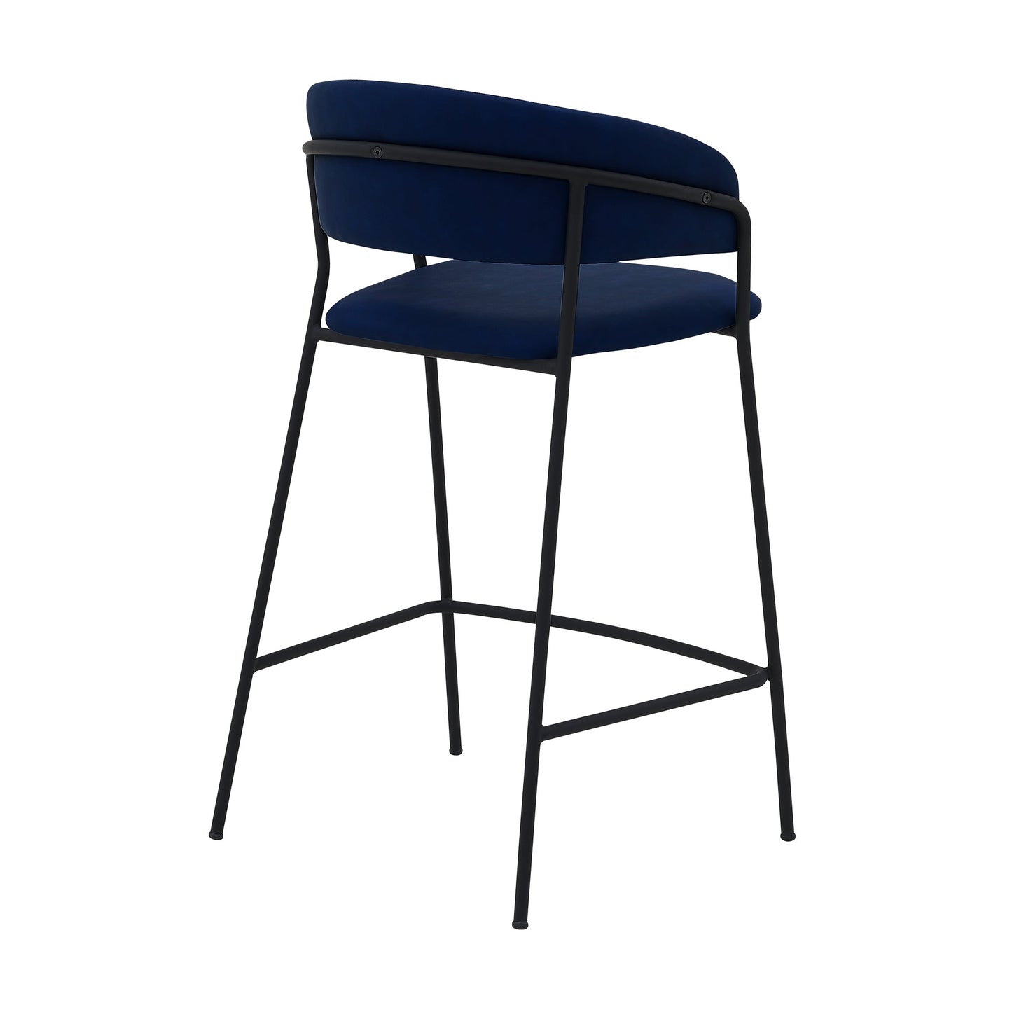 Nara 26" Faux Leather and Metal Counter Height Barstool with Frame