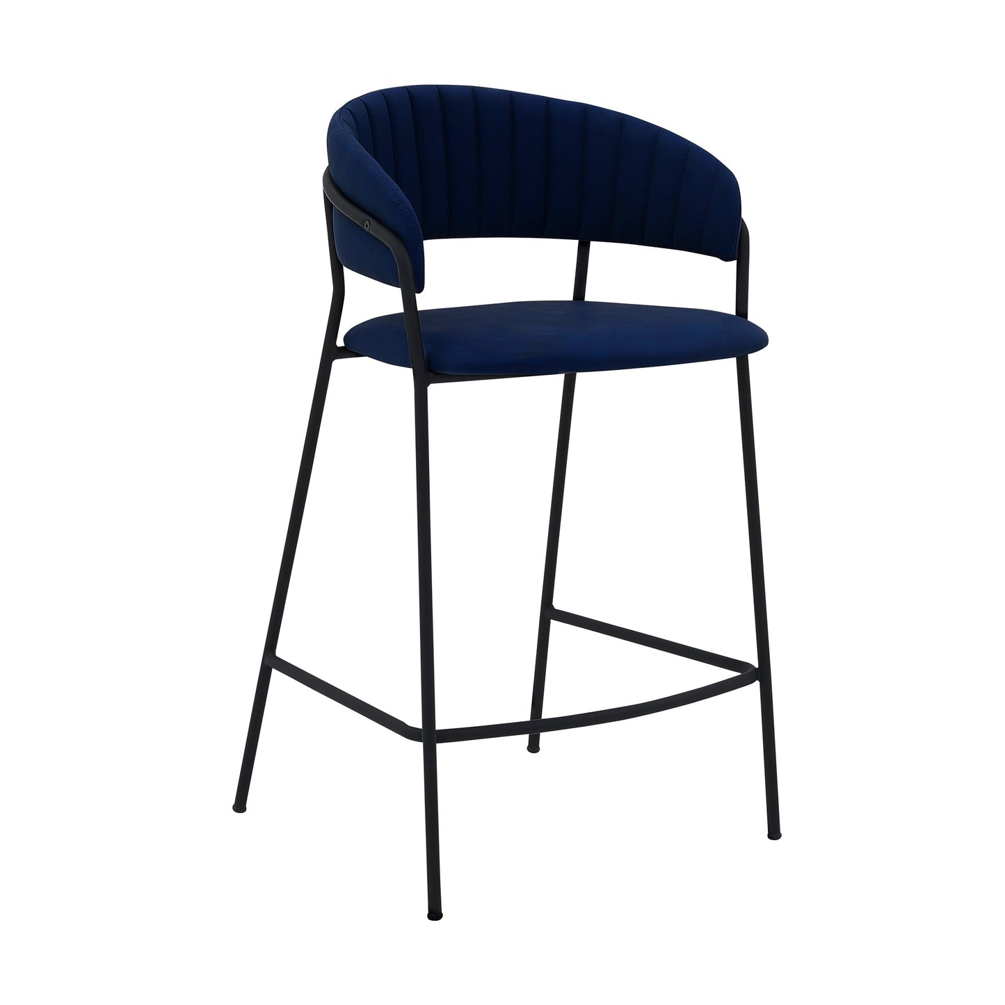 Nara 26" Faux Leather and Metal Counter Height Barstool with Frame