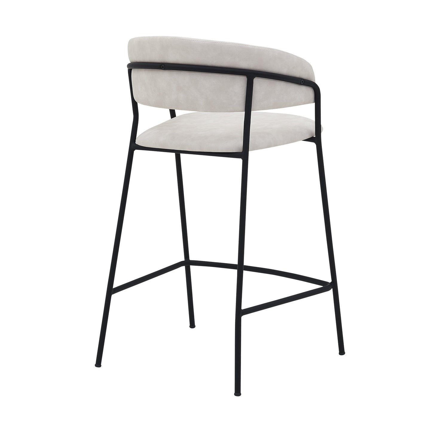 Nara 26" Faux Leather and Metal Counter Height Barstool with Frame