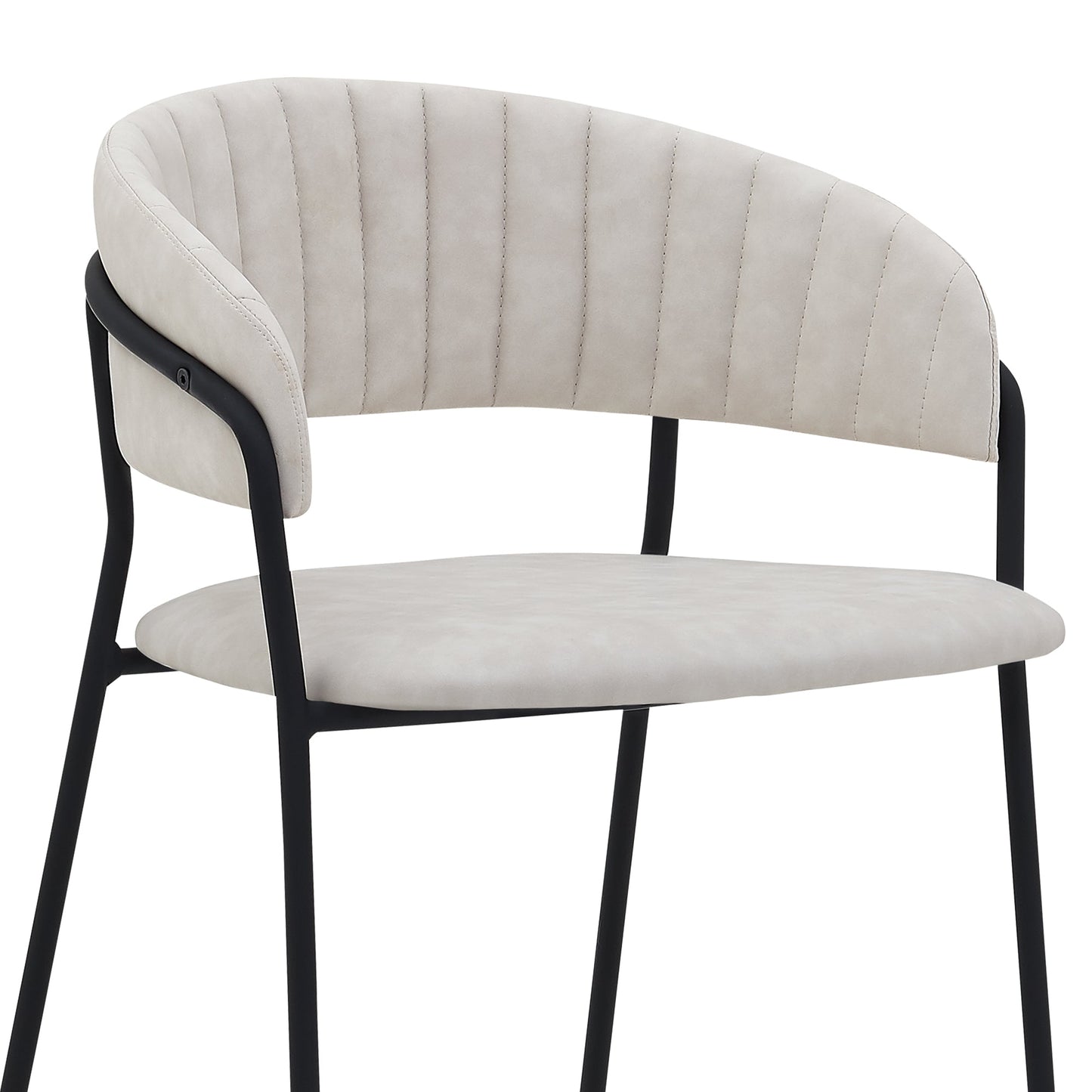 Nara 26" Faux Leather and Metal Counter Height Barstool with Frame