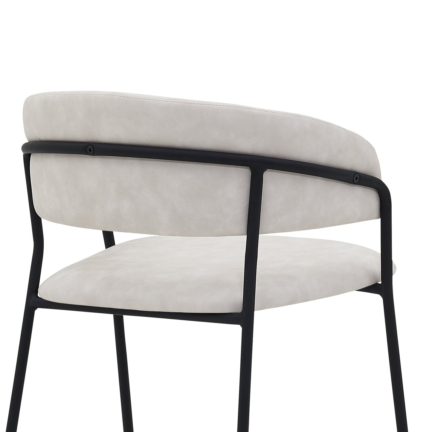 Nara 26" Faux Leather and Metal Counter Height Barstool with Frame