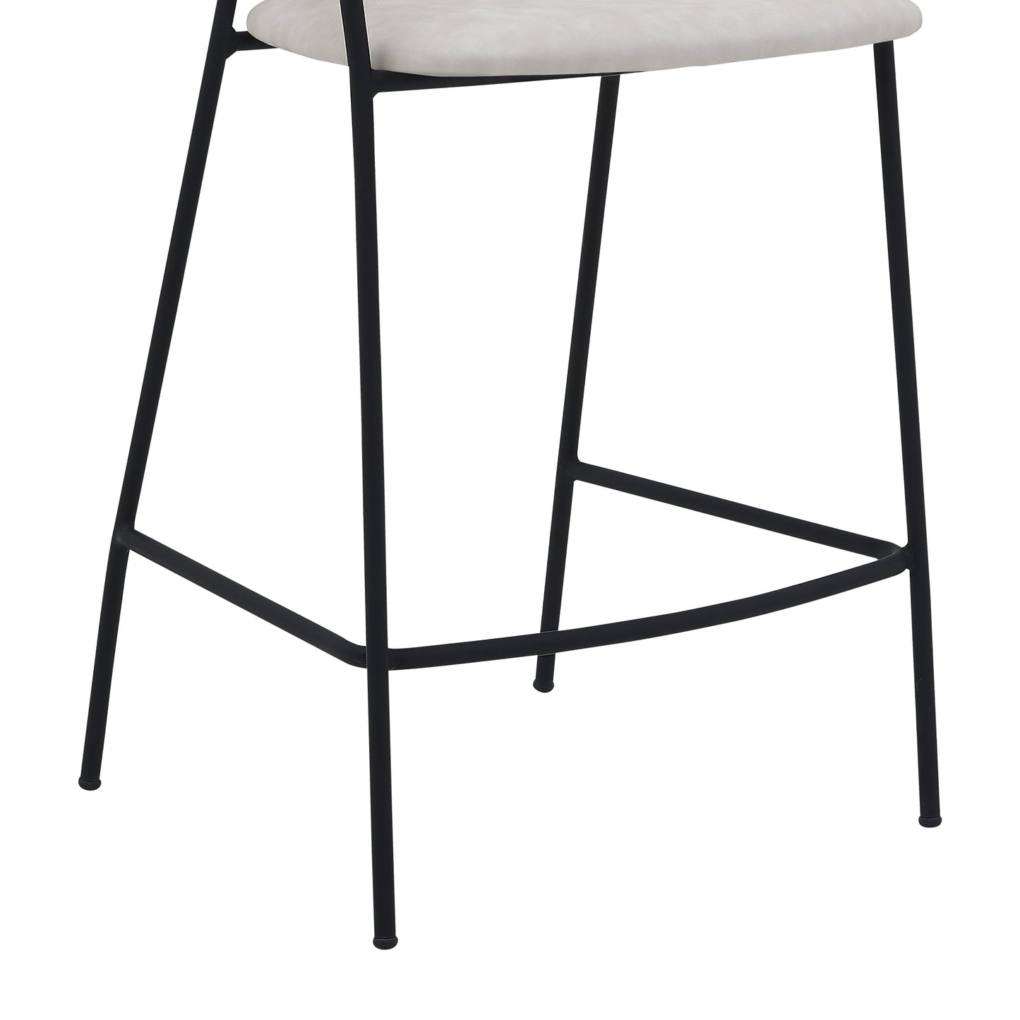 Nara 26" Faux Leather and Metal Counter Height Barstool with Frame