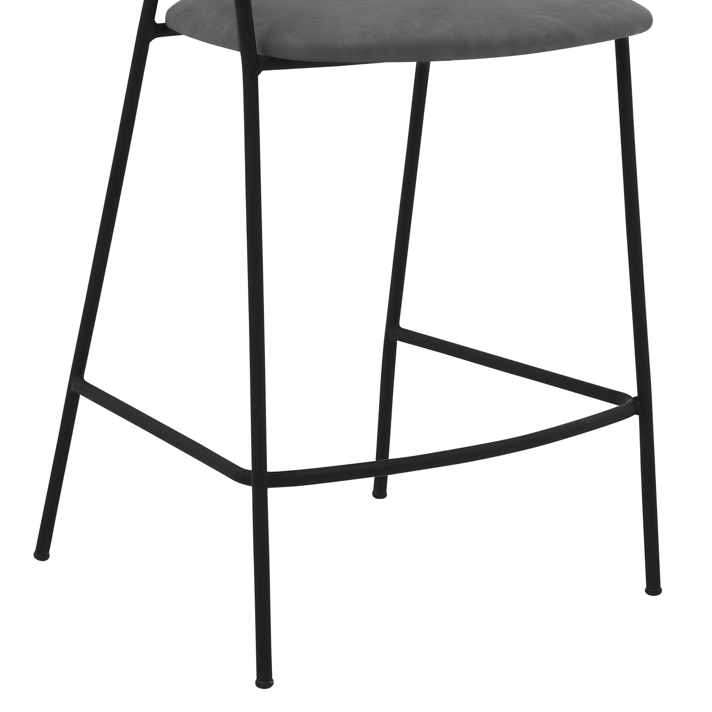 Nara 26" Faux Leather and Metal Counter Height Barstool with Frame