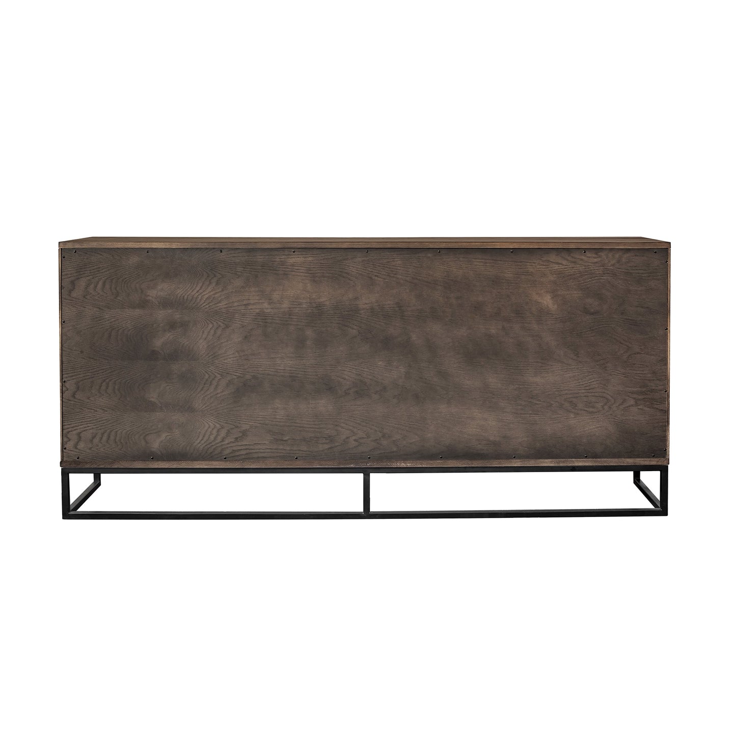 Nevada Rustic Oak Wood Sideboard In Dark Brown