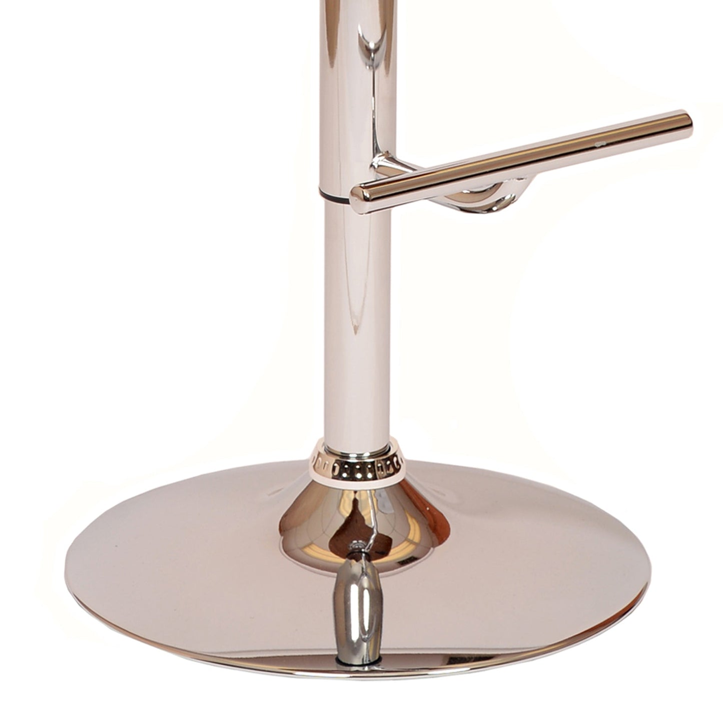 Paris Faux Leather Adjustable Height Swivel Walnut Wood and Chrome Bar Stool