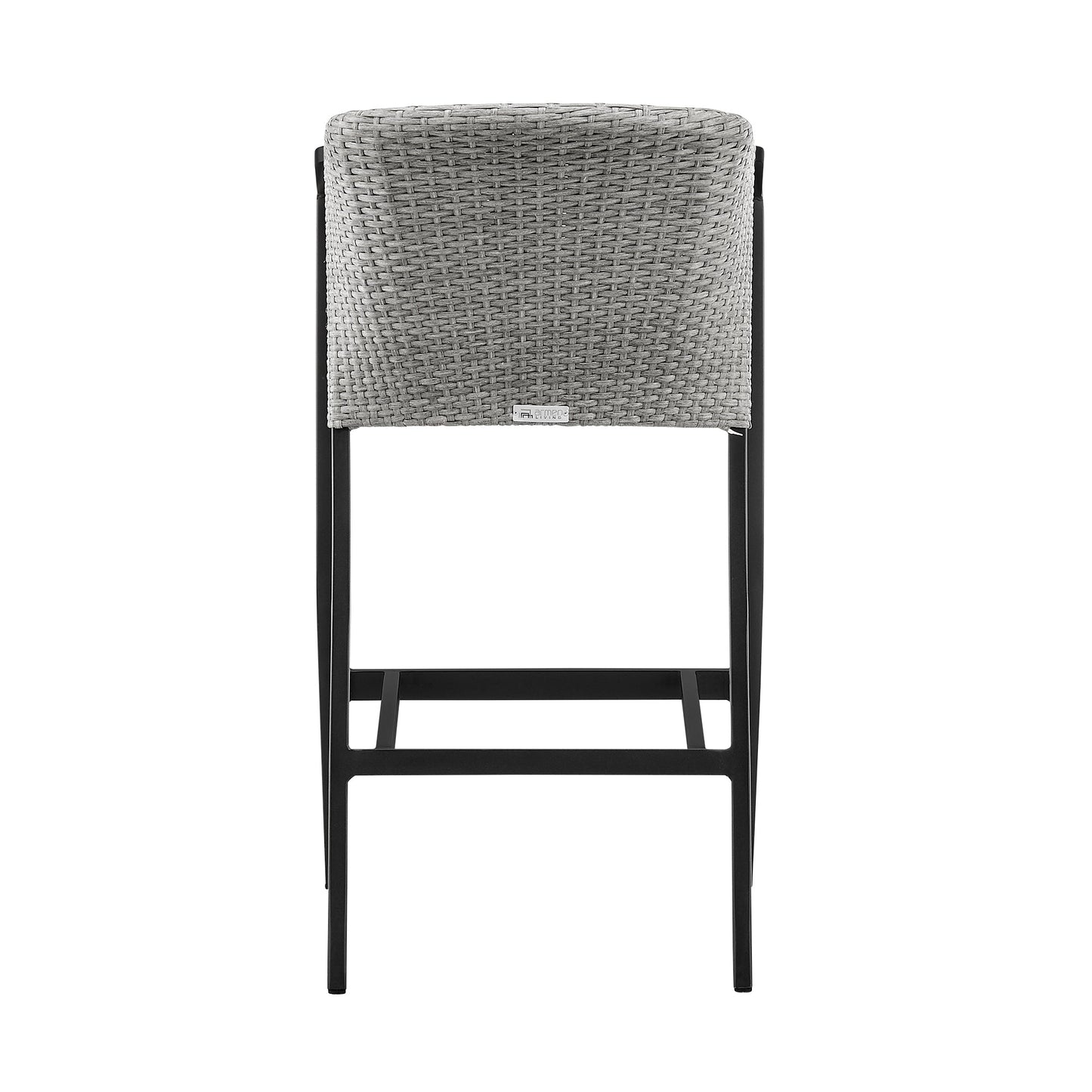 Palma Outdoor Patio Bar Stool in Aluminum and Wicker with Cushions