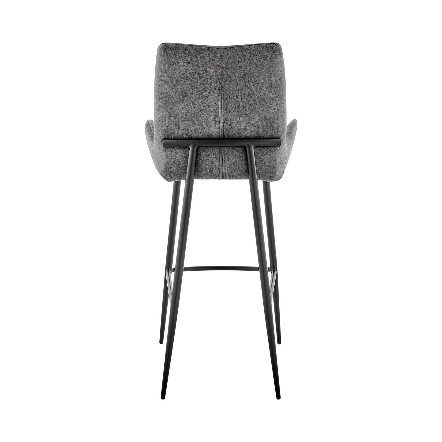 Panama Bar Height Stool in Charcoal Fabric and Black Finish