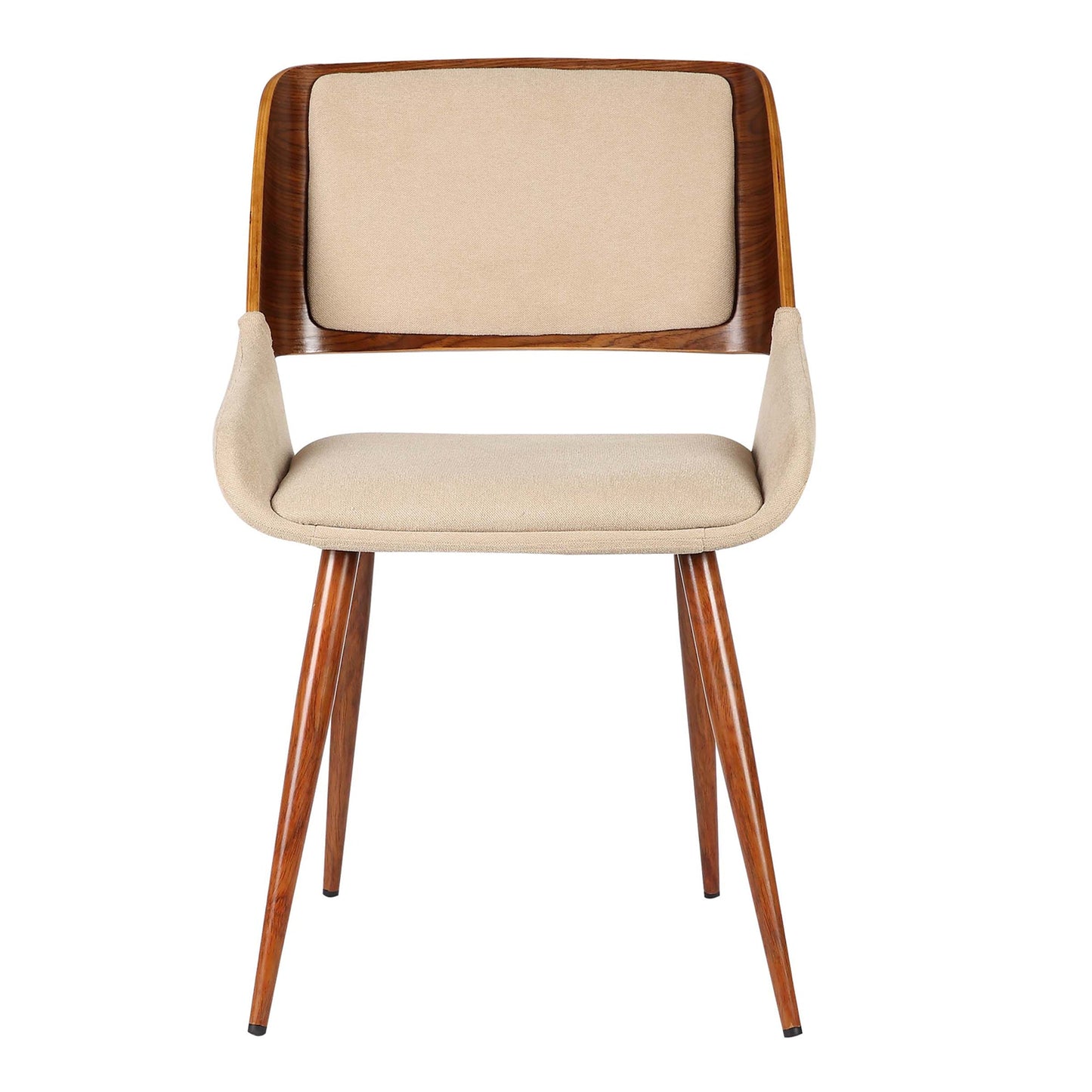 Panda Mid-Century Dining Chair in Walnut Finish with Faux Leather and Fabric Options
