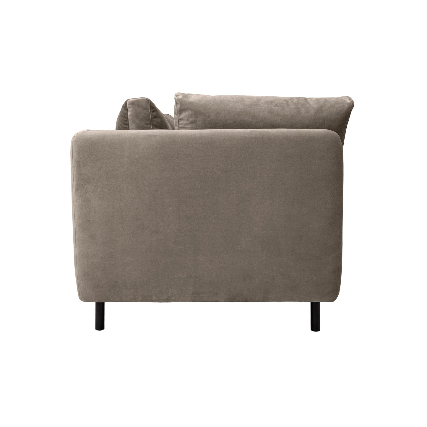 Serenity 79" Fossil Gray Velvet Sofa with Black Metal Legs