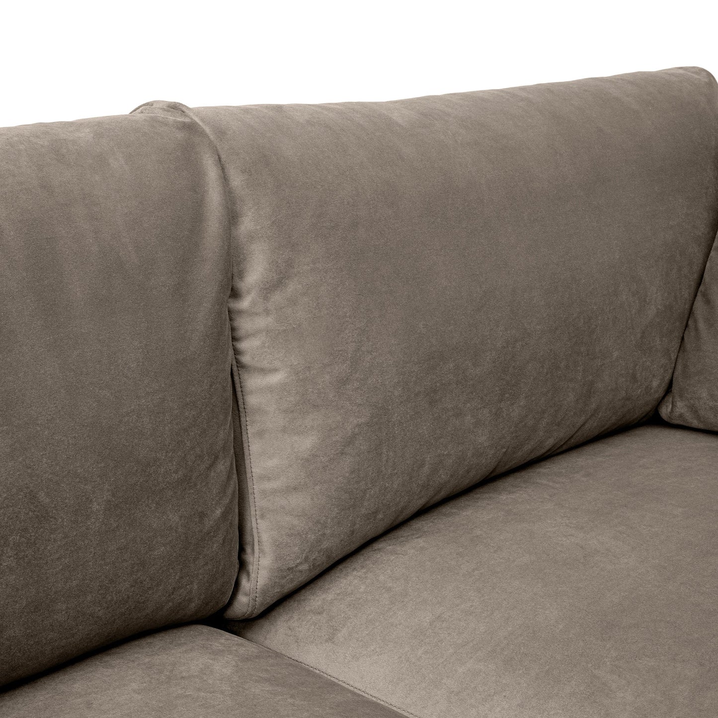 Serenity 79" Fossil Gray Velvet Sofa with Black Metal Legs
