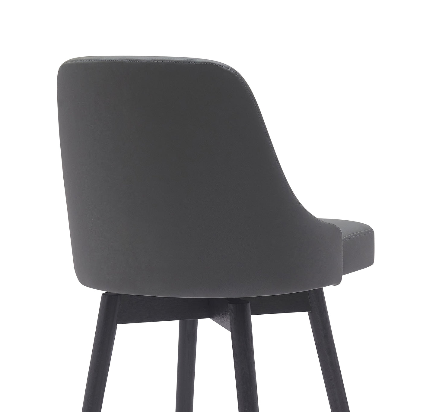 Sicily 30" Swivel Wood Bar Stool in Faux Leather and Fabric