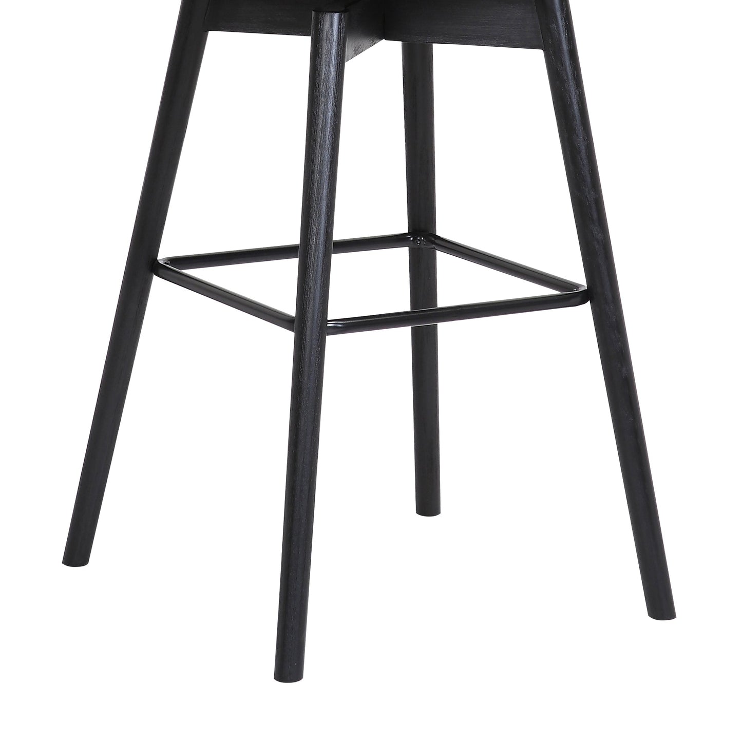 Sicily 30" Swivel Wood Bar Stool in Faux Leather and Fabric