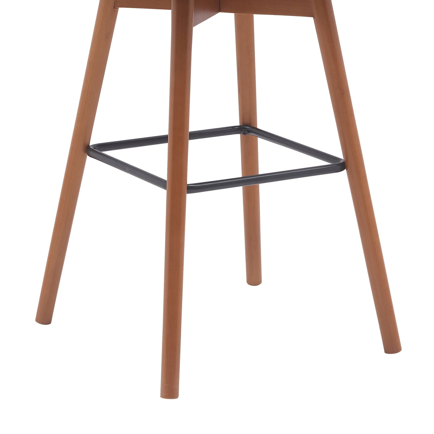 Sicily 30" Swivel Wood Bar Stool in Faux Leather and Fabric