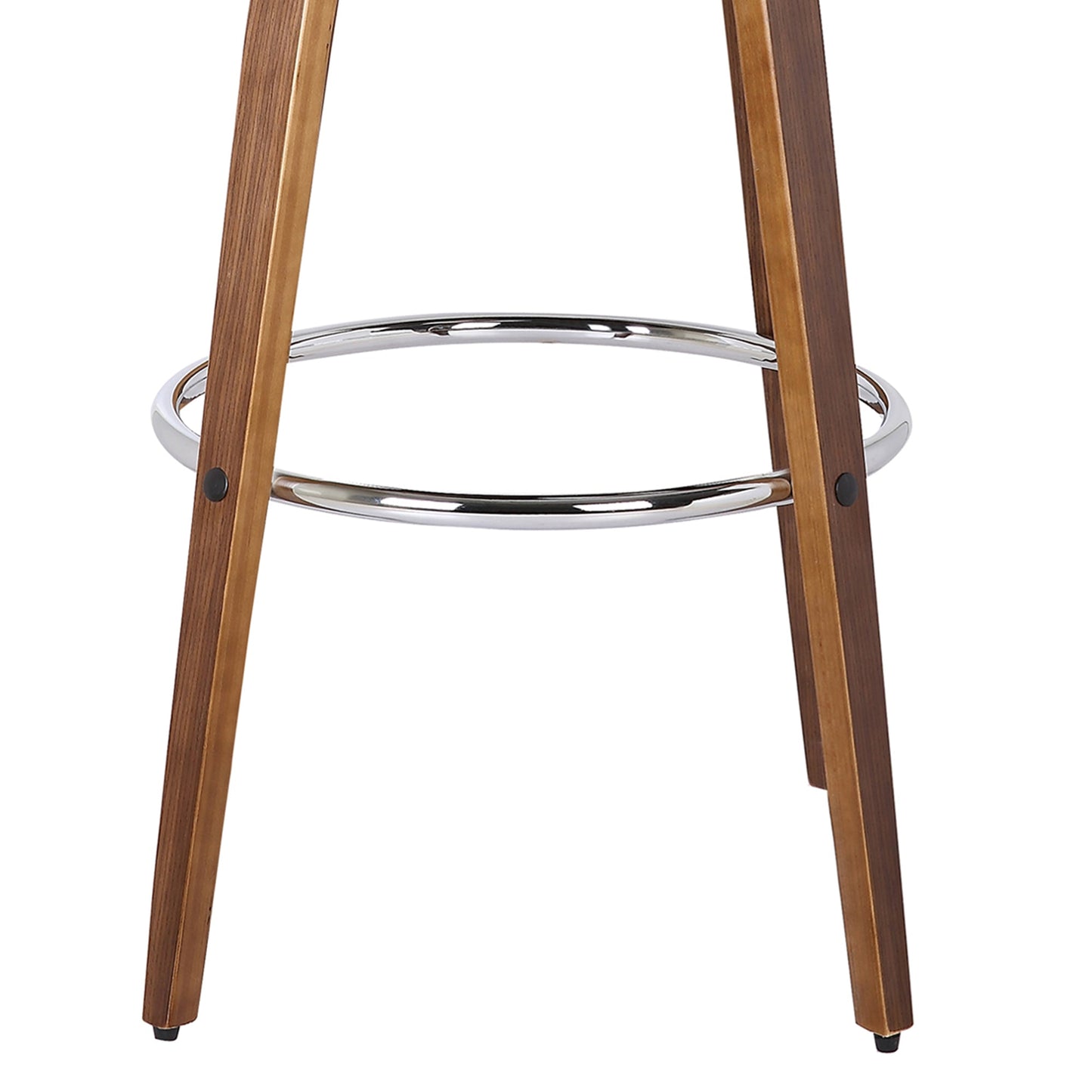 Sonia Swivel Faux Leather and Wood Bar Stool in Counter and Bar Height