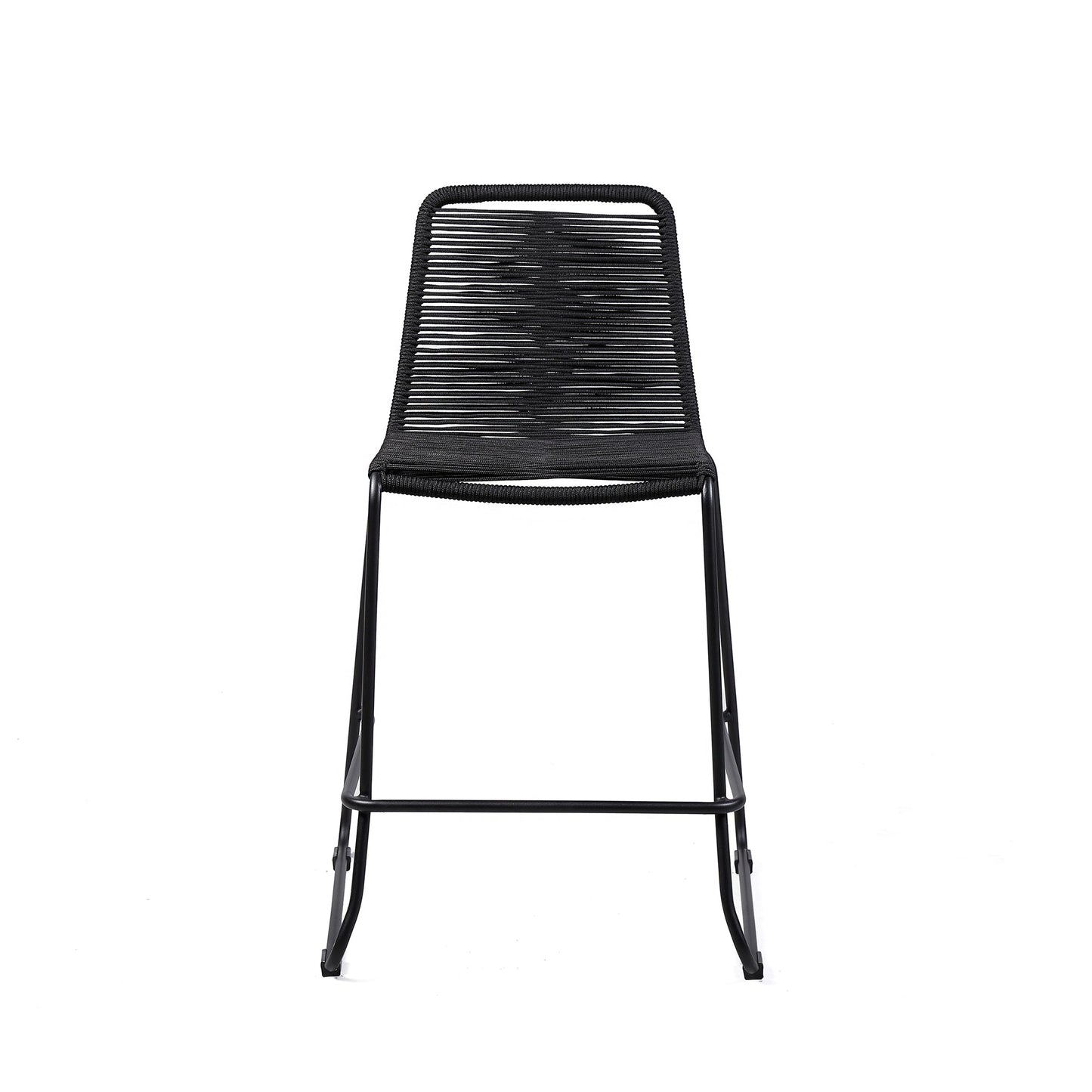 Shasta Outdoor Metal and Rope Stackable Barstool and Counter Stool - Set of 2