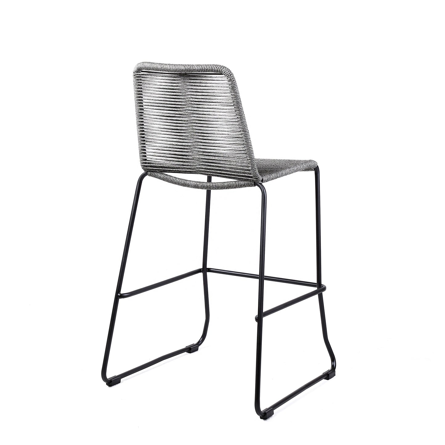 Shasta Outdoor Metal and Rope Stackable Barstool and Counter Stool - Set of 2