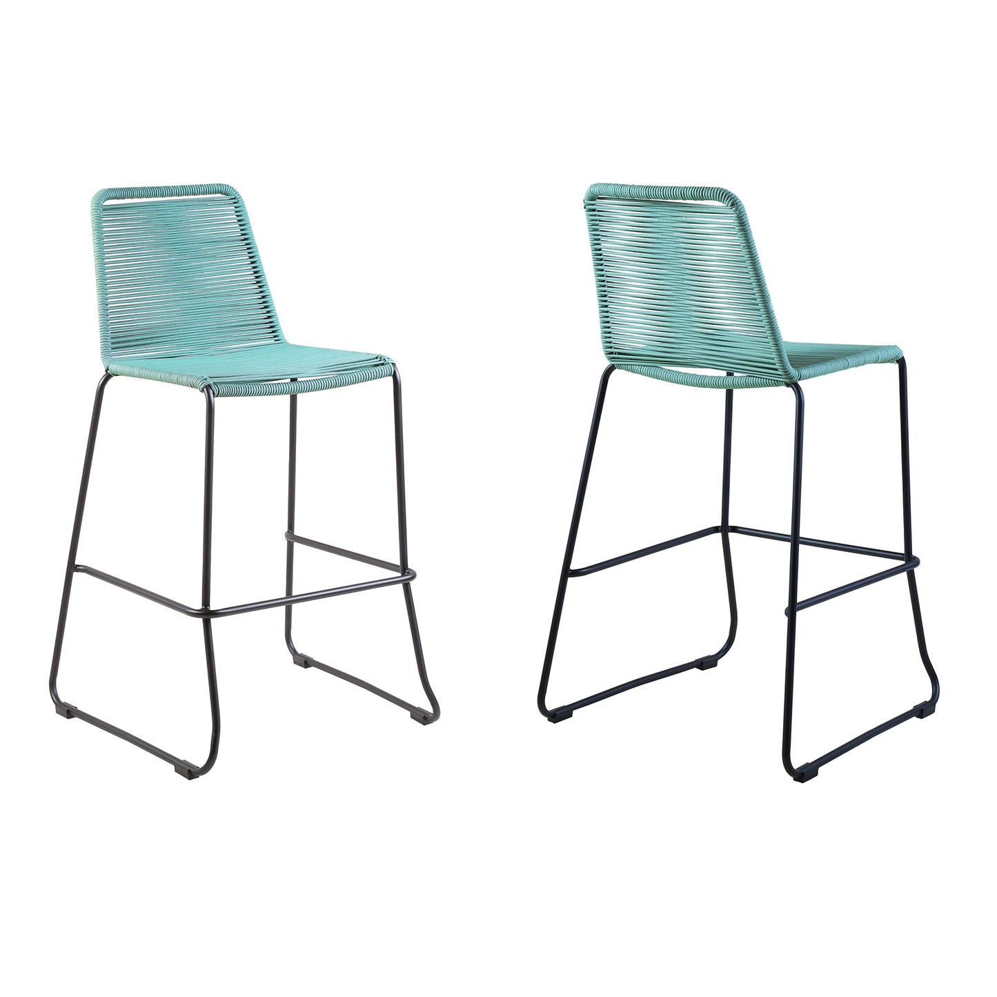 Shasta Outdoor Metal and Rope Stackable Barstool and Counter Stool - Set of 2