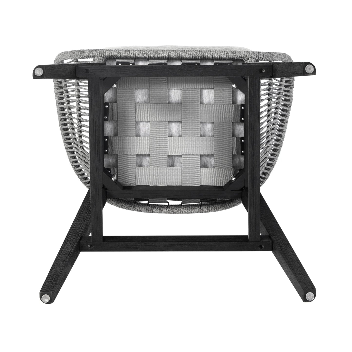 Tutti Frutti Indoor Outdoor Bar and Counter Height Bar Stool in Eucalyptus Wood with Gray Rope