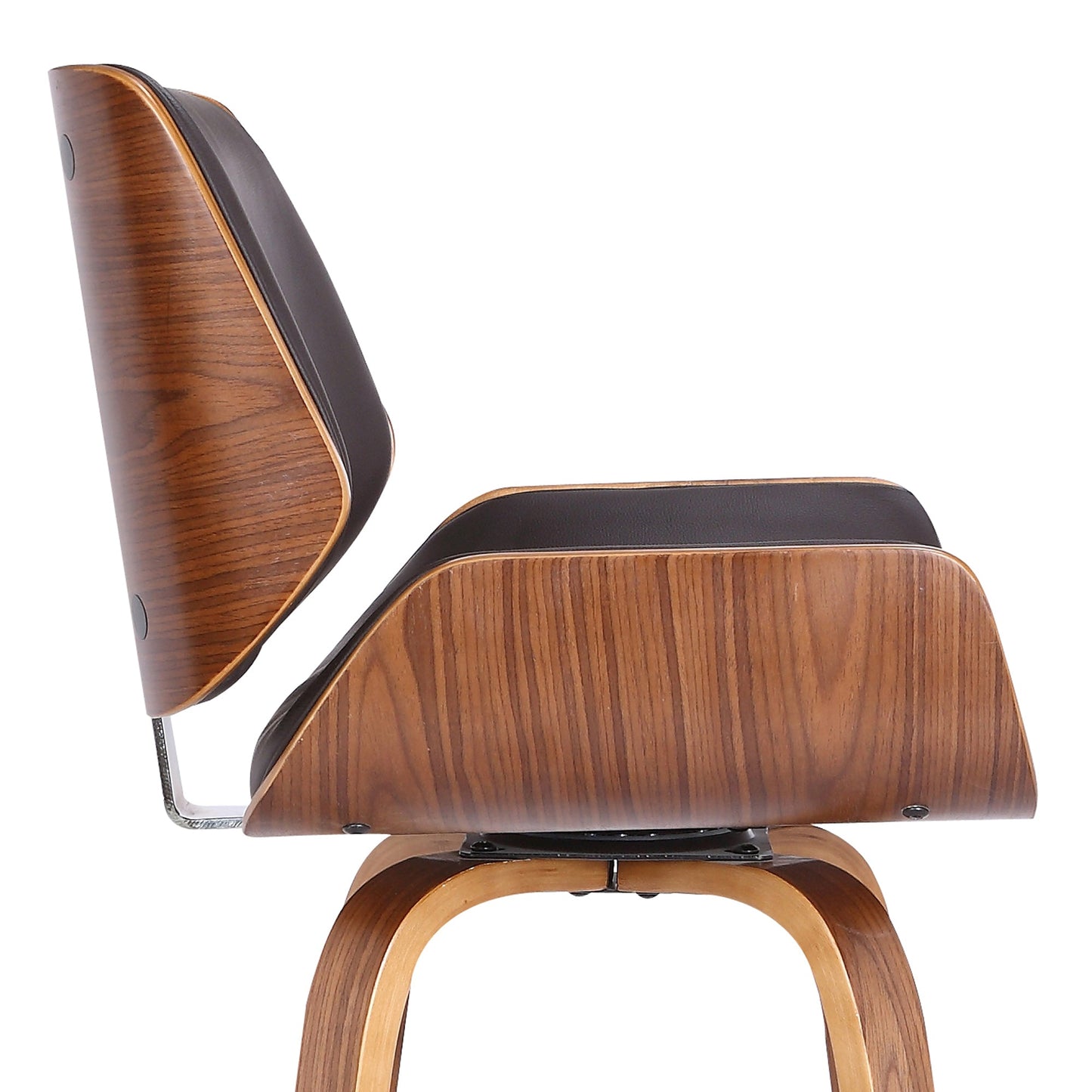 Tyler Swivel Faux Leather and Wood Bar Stool